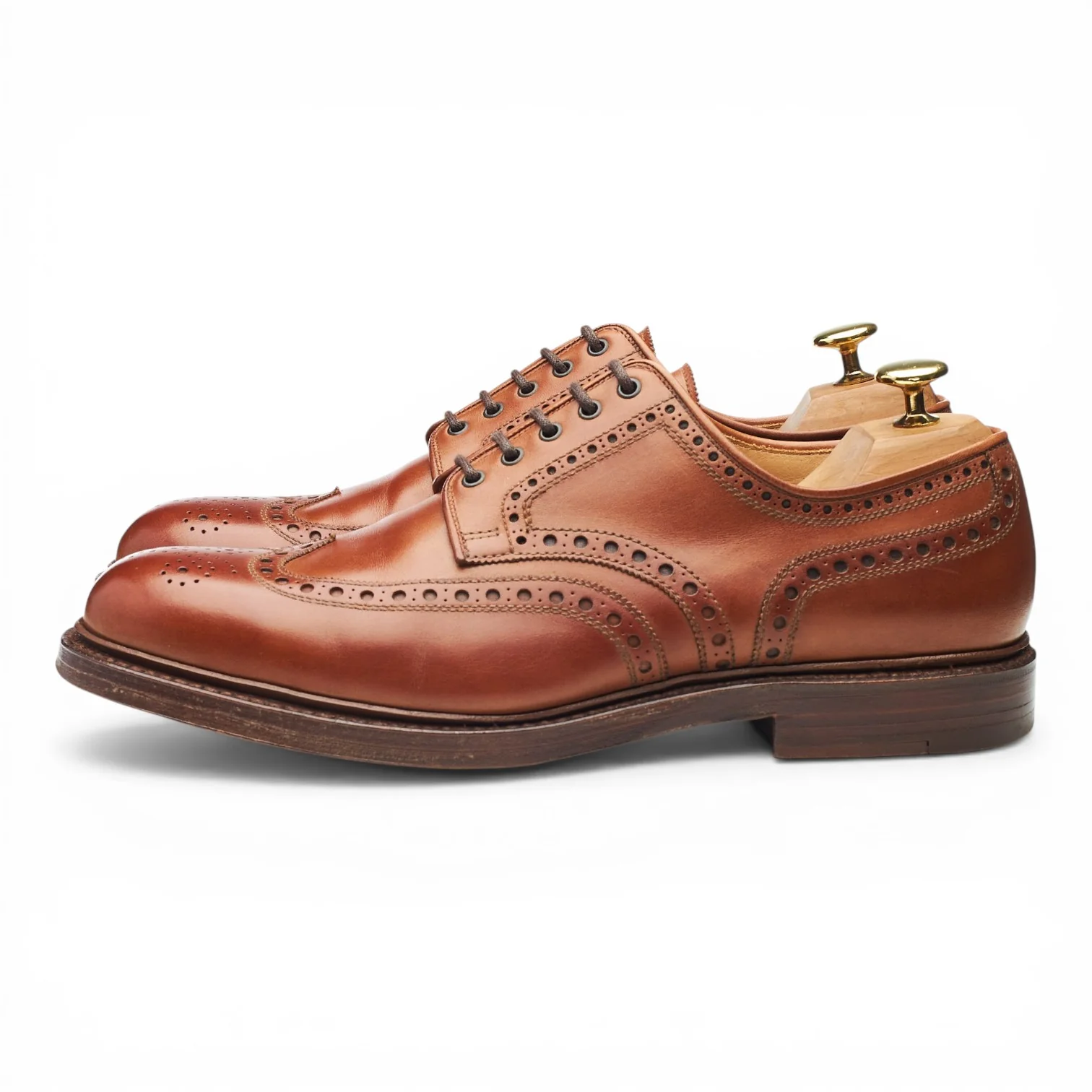 'Bangor' Tan Brown Leather Derby Brogues UK 8.5 E - Image 3