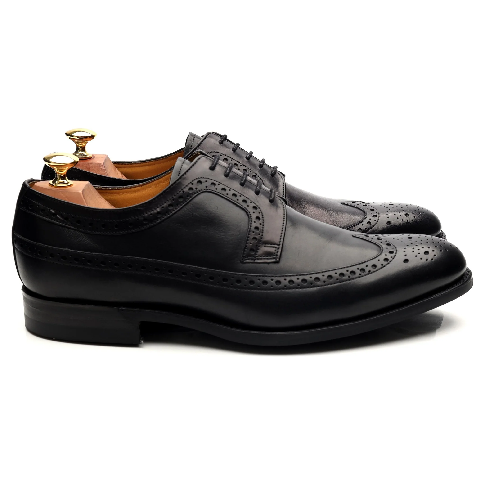 'Bath' Black Leather Derby Brogues UK 9 G - Image 6