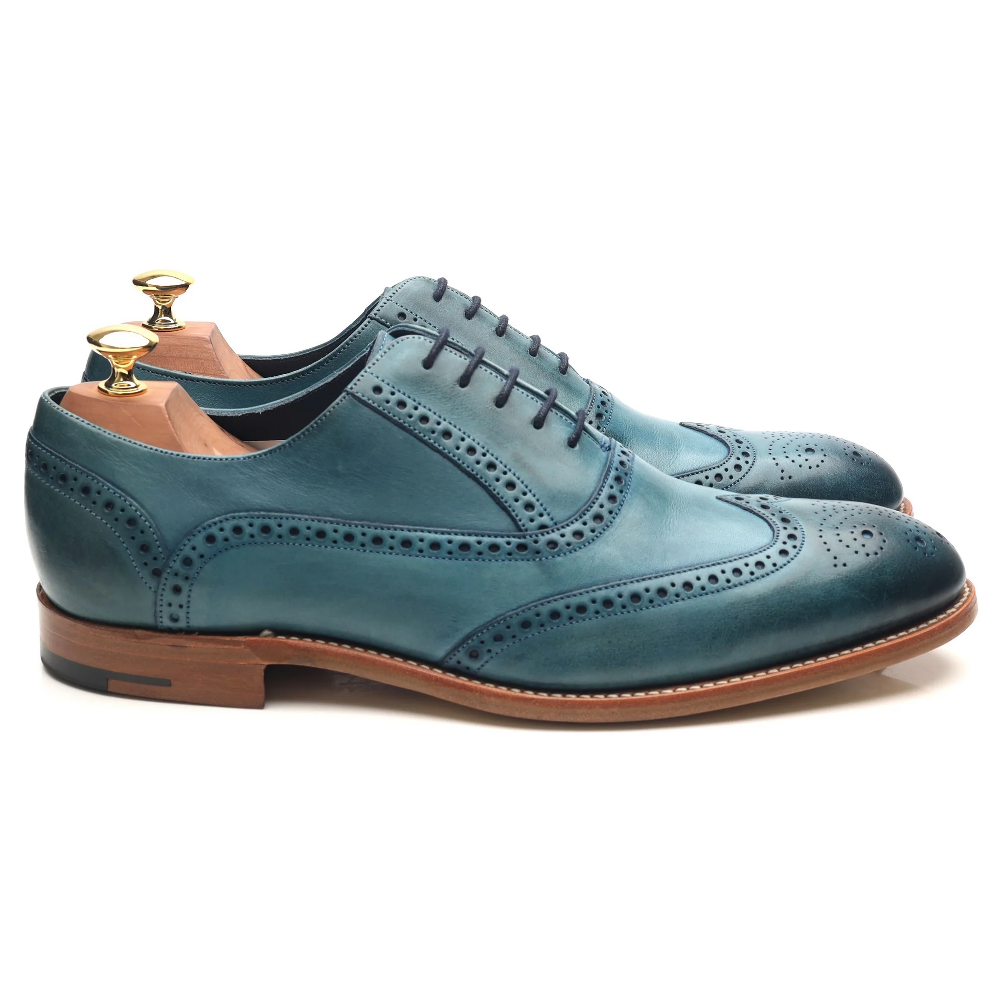 'Valiant' Blue Leather Brogues UK 9 F - Image 6