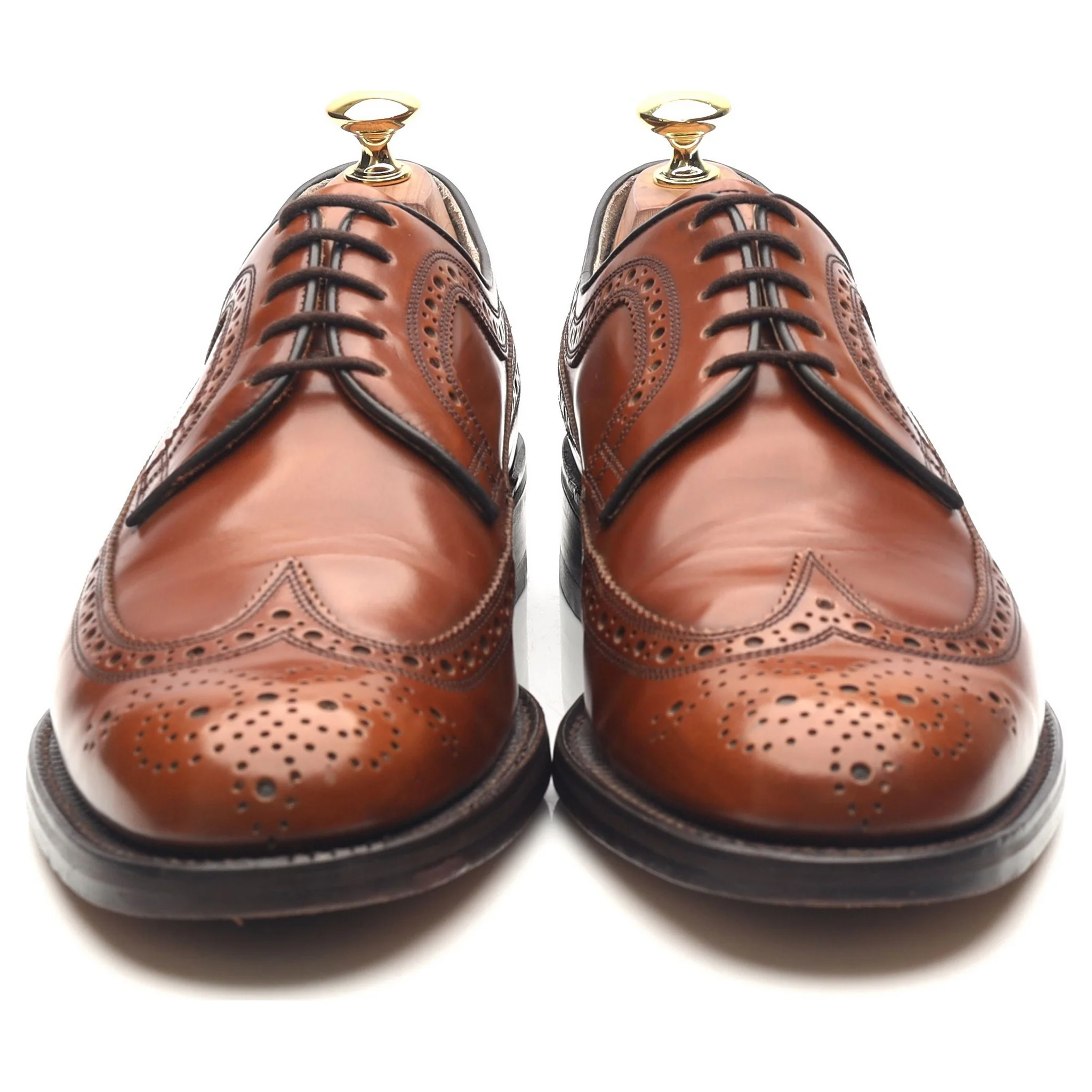 Tan Brown Leather Derby Brogues UK 8 F - Image 8