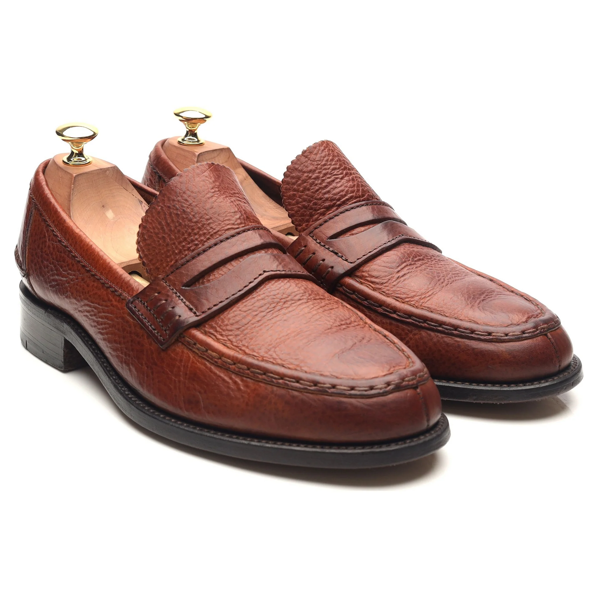 Tan Brown Leather Loafers UK 9.5 F - Image 7
