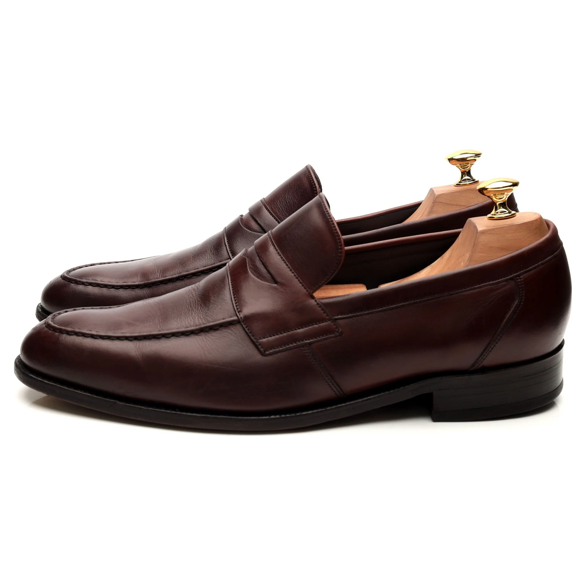 Burgundy Leather Loafers UK 10 F - Image 2