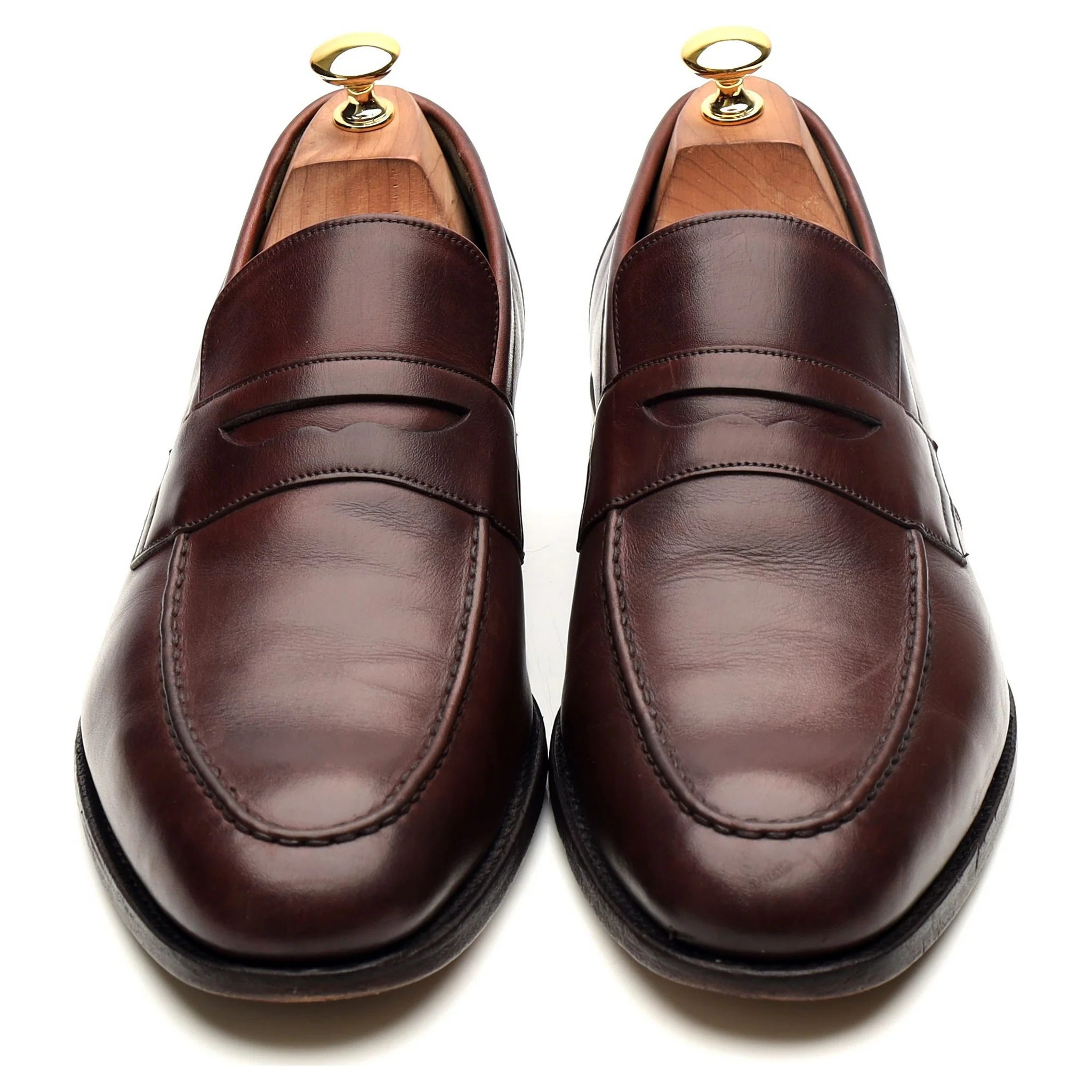 Burgundy Leather Loafers UK 10 F - Image 9
