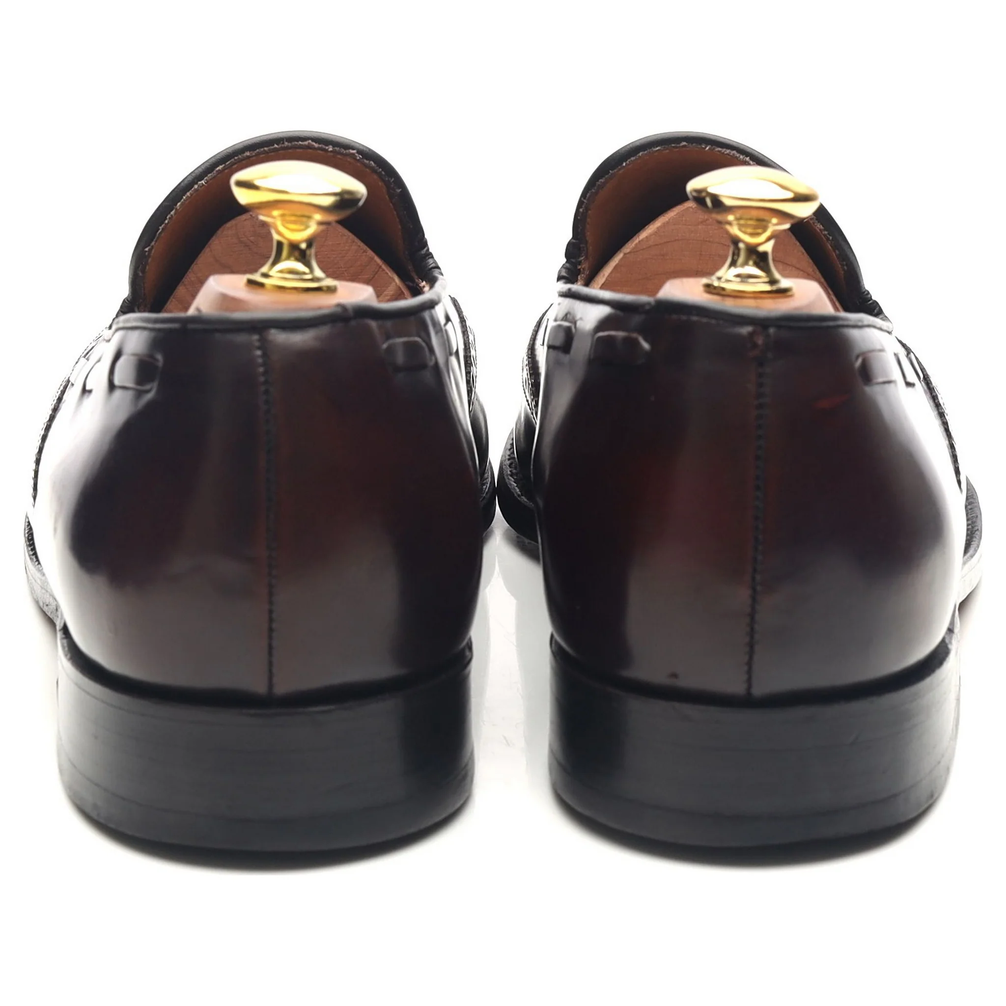 'Clive' Burgundy Leather Wing Cap Tassel Loafers UK 8 F - Image 5
