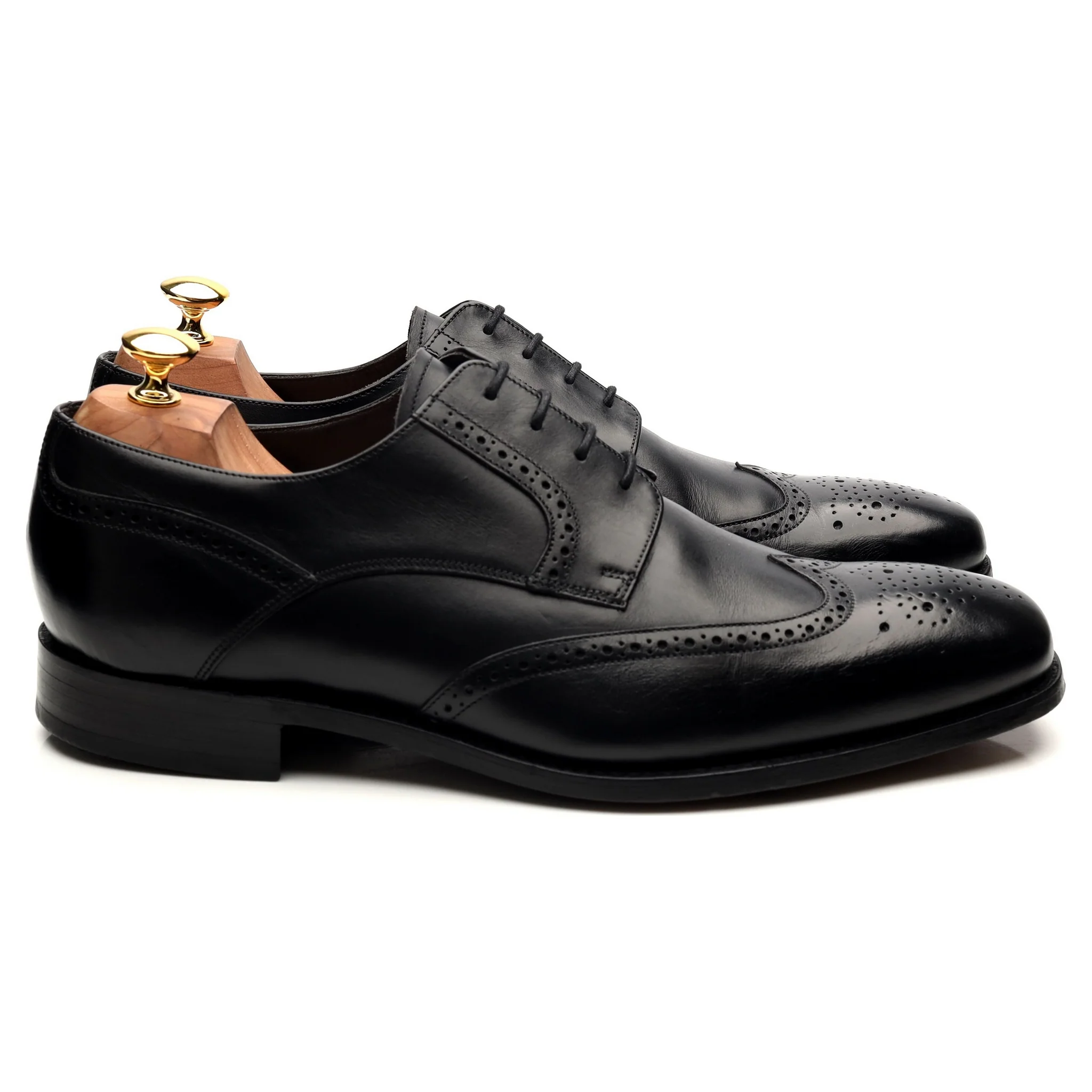 'Toddington' Black Leather Derby Brogues UK 10 G - Image 6