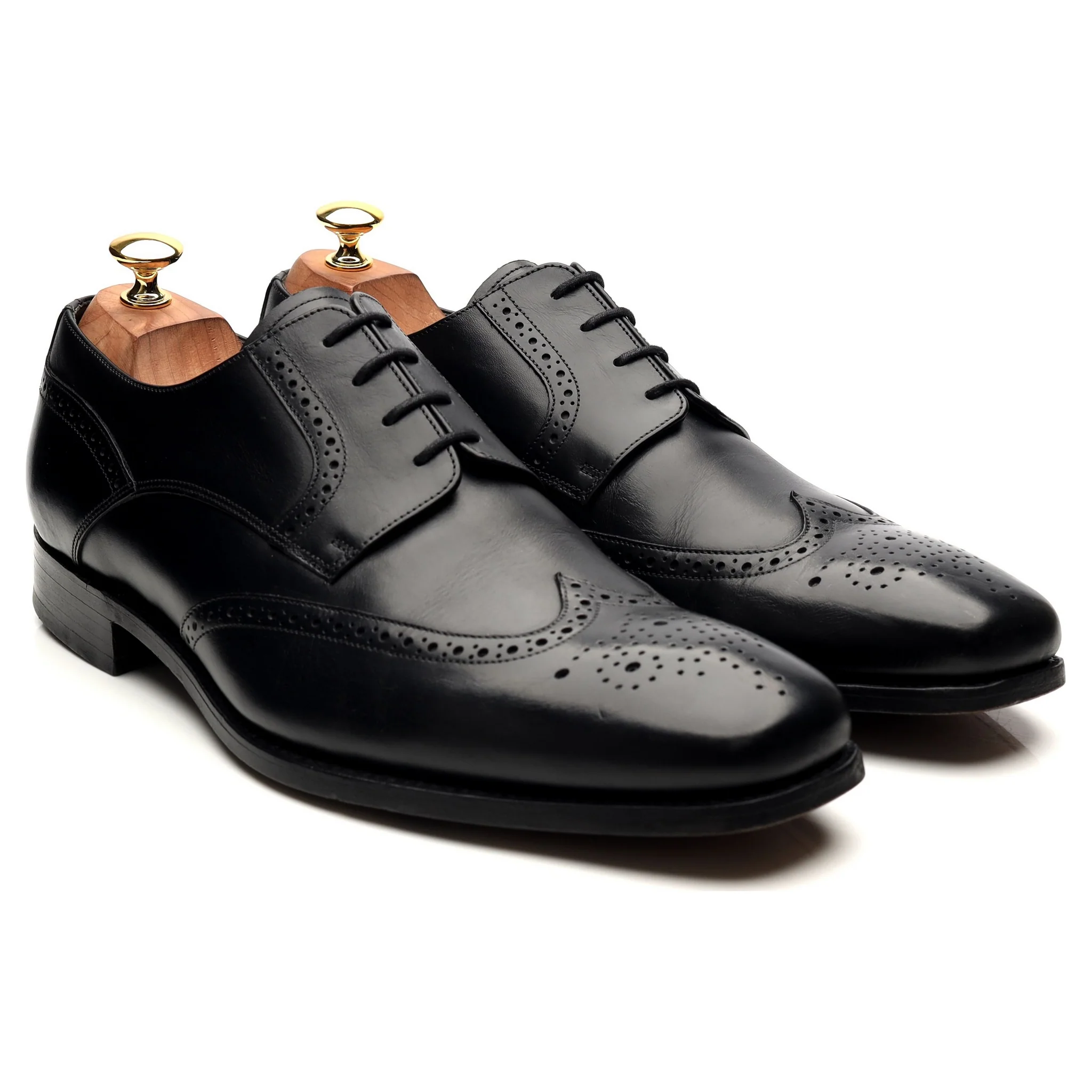 'Toddington' Black Leather Derby Brogues UK 10 G - Image 7