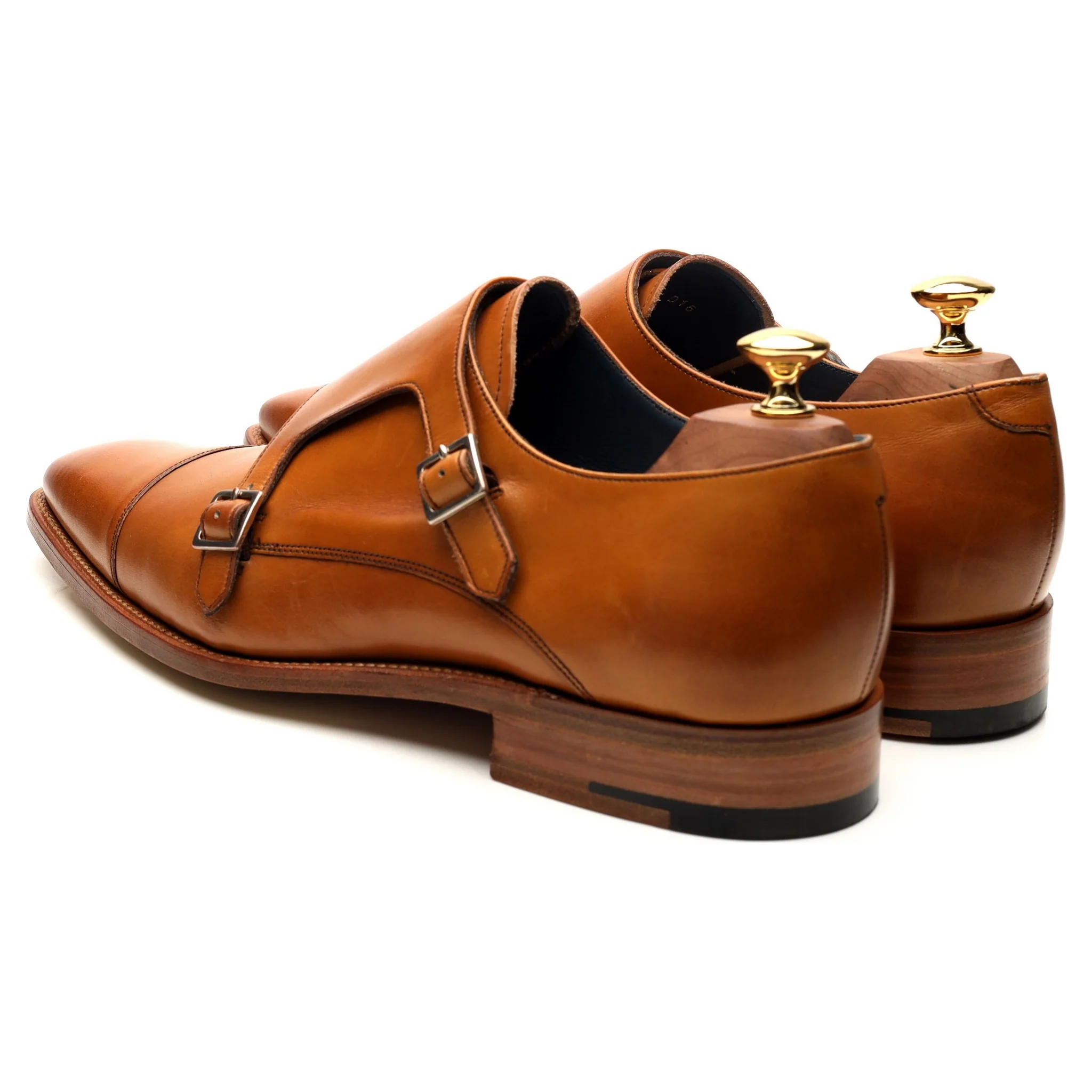 'Hillman' Tan Brown Leather Double Monk Strap UK 9 F - Image 3