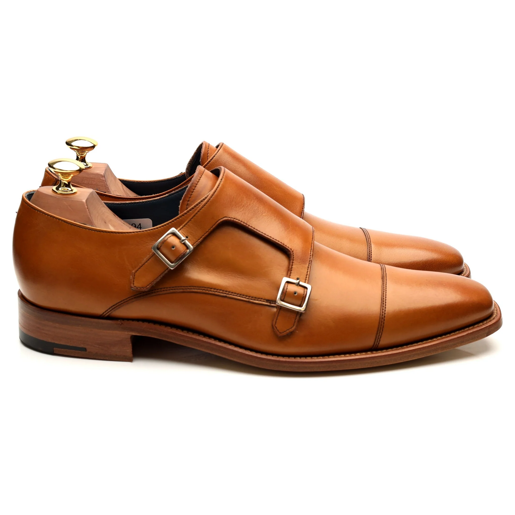 'Hillman' Tan Brown Leather Double Monk Strap UK 9 F - Image 6