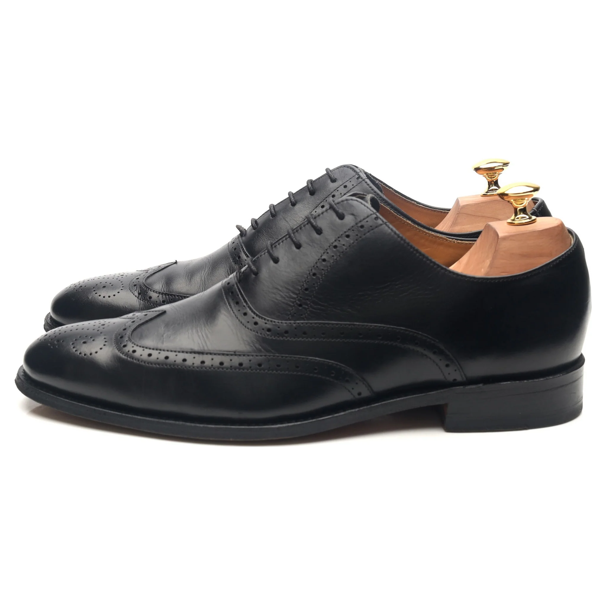 Black Leather Brogues UK 10 G - Image 2