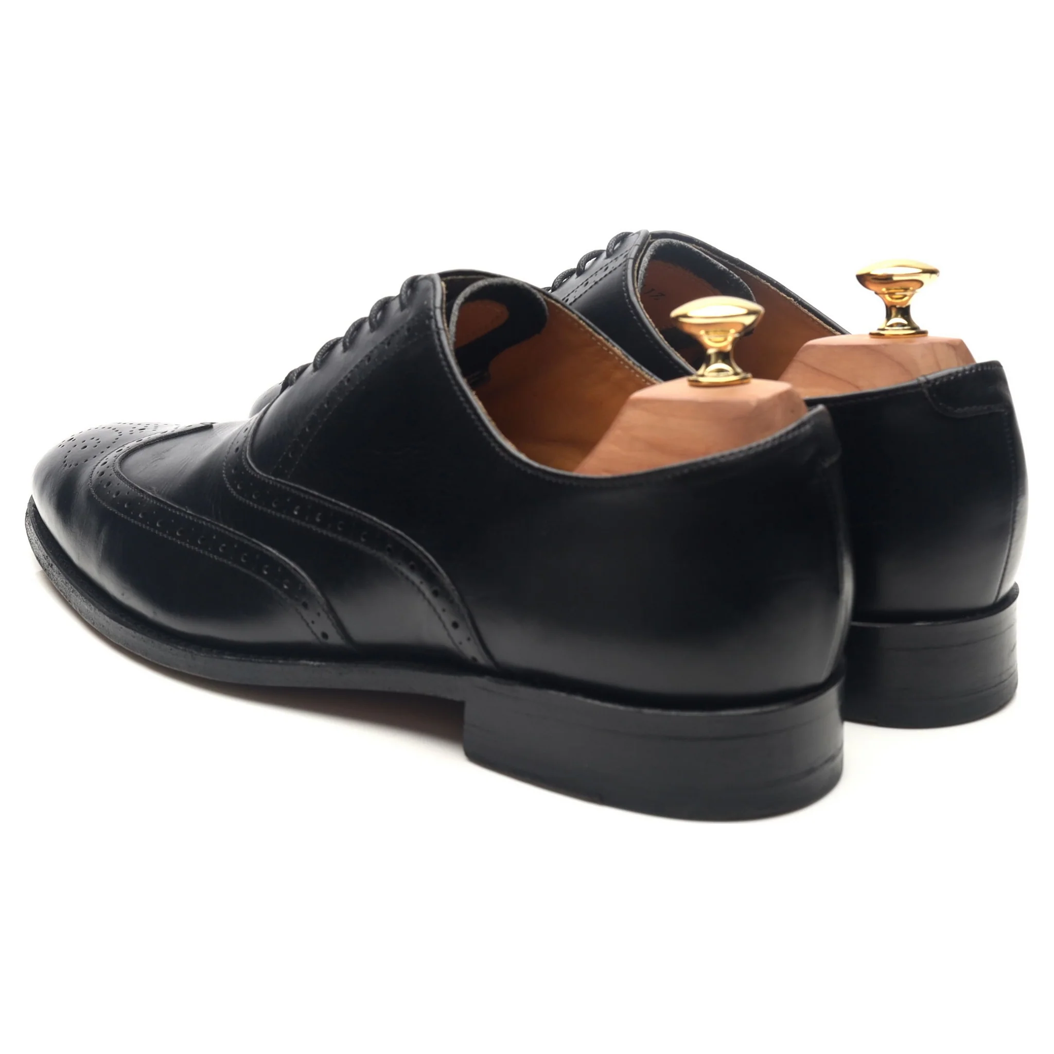 Black Leather Brogues UK 10 G - Image 3