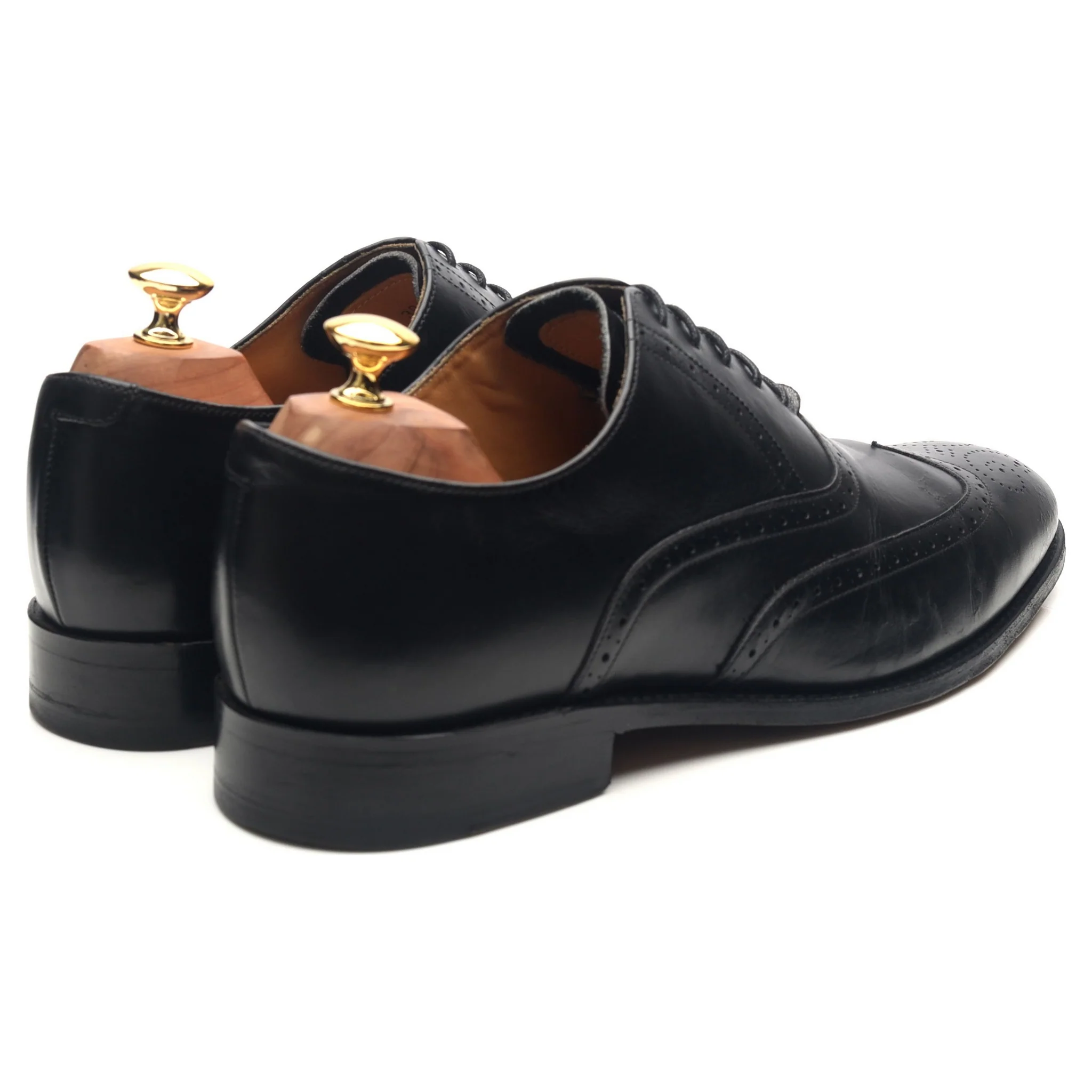 Black Leather Brogues UK 10 G - Image 5