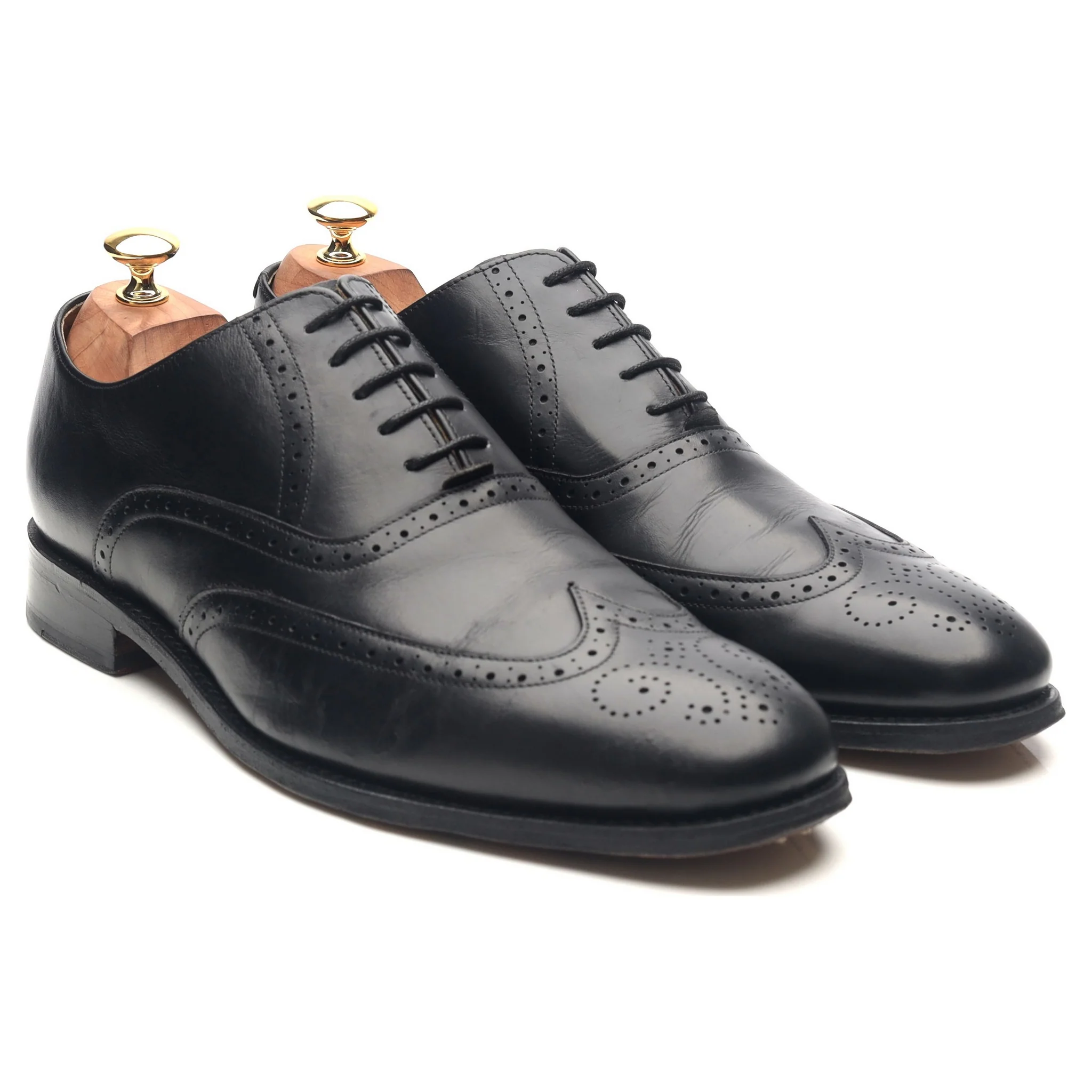 Black Leather Brogues UK 10 G - Image 7