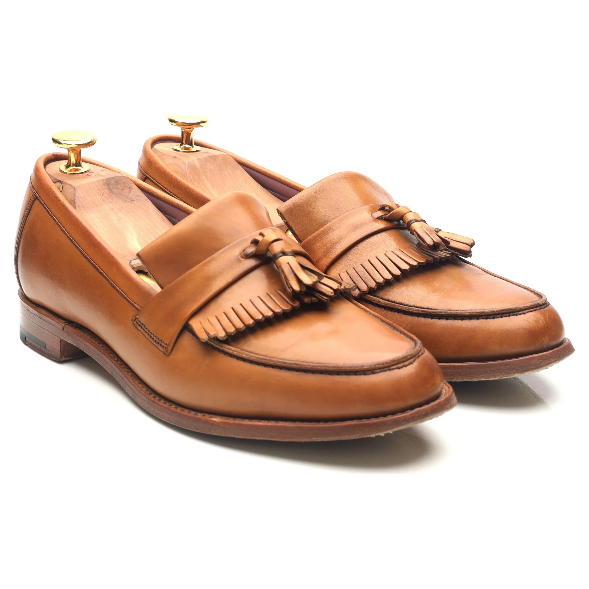 Women's 'Heather' Tan Brown Leather Fringed Tassel Loafer UK 6 D - Image 7
