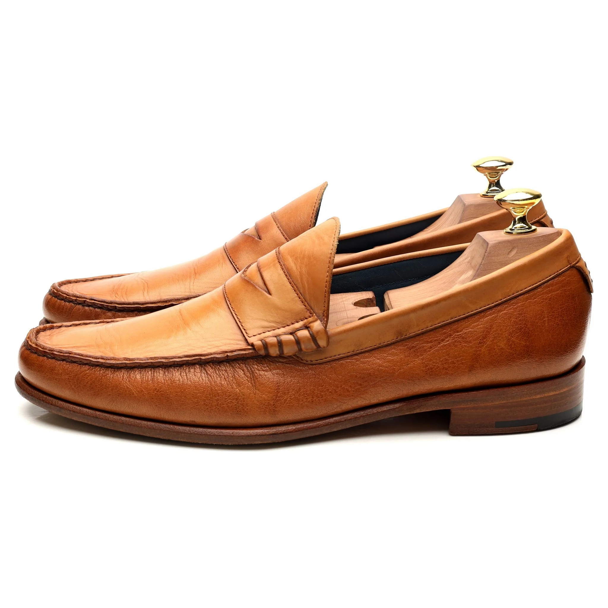 'Jack 2' Tan Brown Leather Loafers UK 7.5 F - Image 2