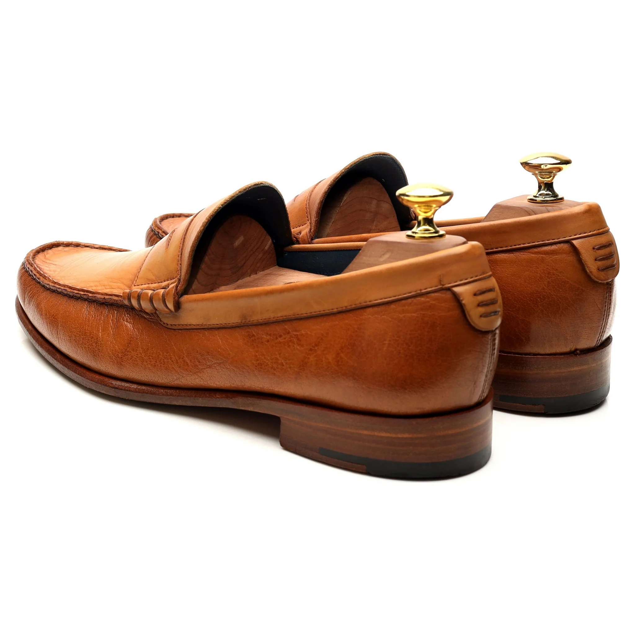 'Jack 2' Tan Brown Leather Loafers UK 7.5 F - Image 3