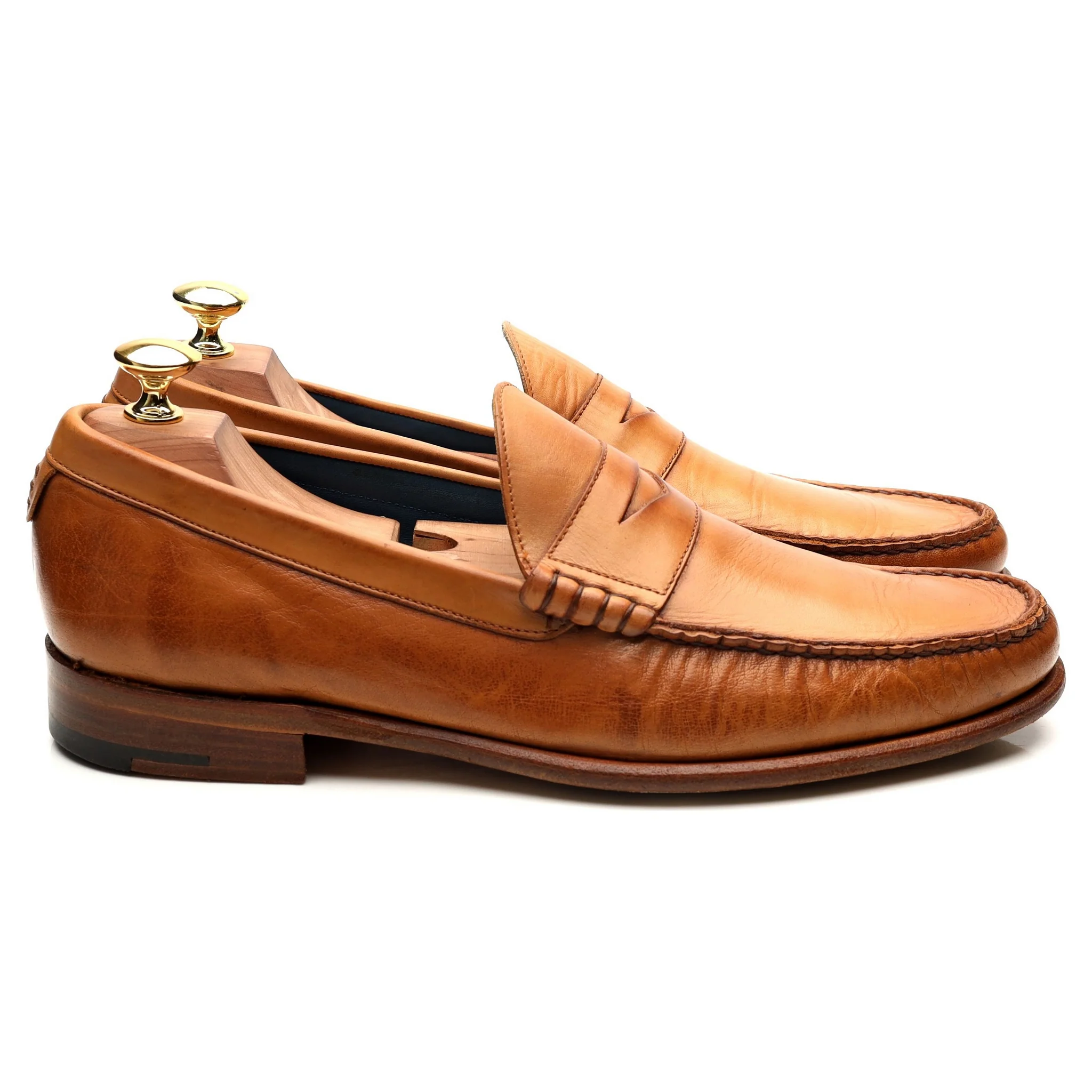 'Jack 2' Tan Brown Leather Loafers UK 7.5 F - Image 6