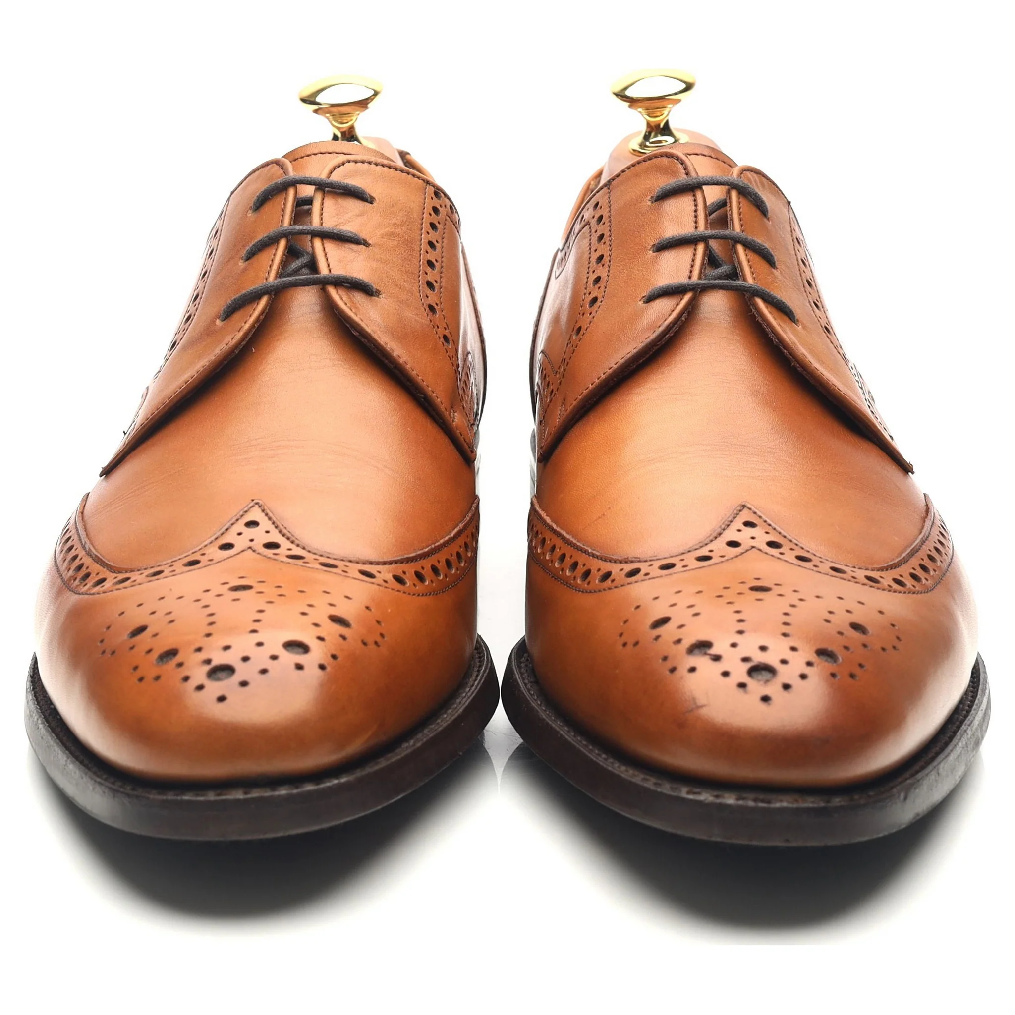 'Longworth ' Tan Brown Leather Derby Brogues UK 10 G - Image 8