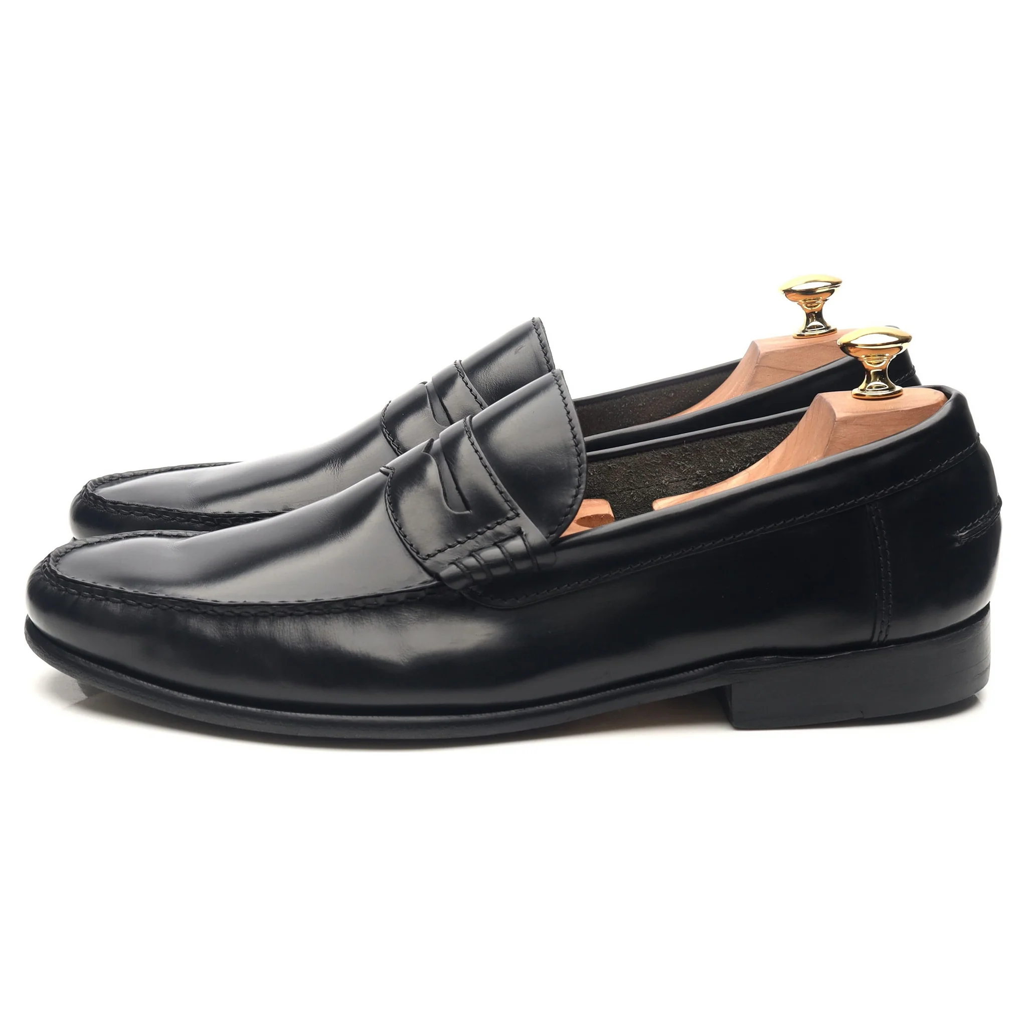 'Newington' Black Leather Loafers UK 10.5 F - Image 2