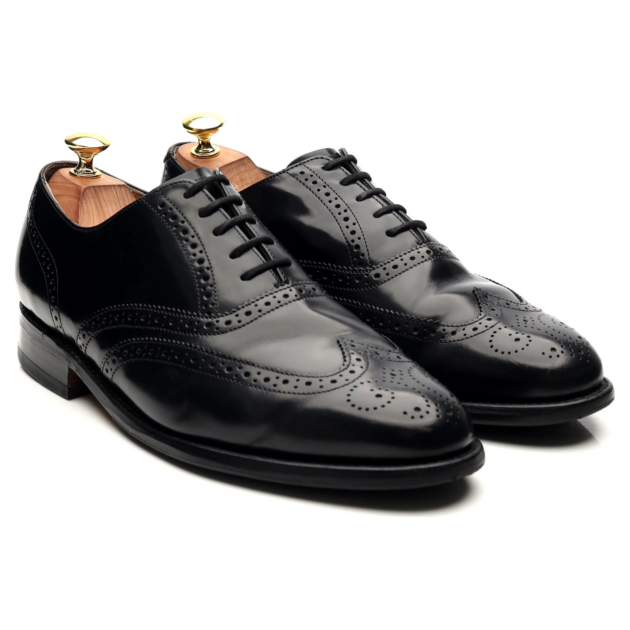 'Albert' Black Leather Brogues UK 8 G - Image 7