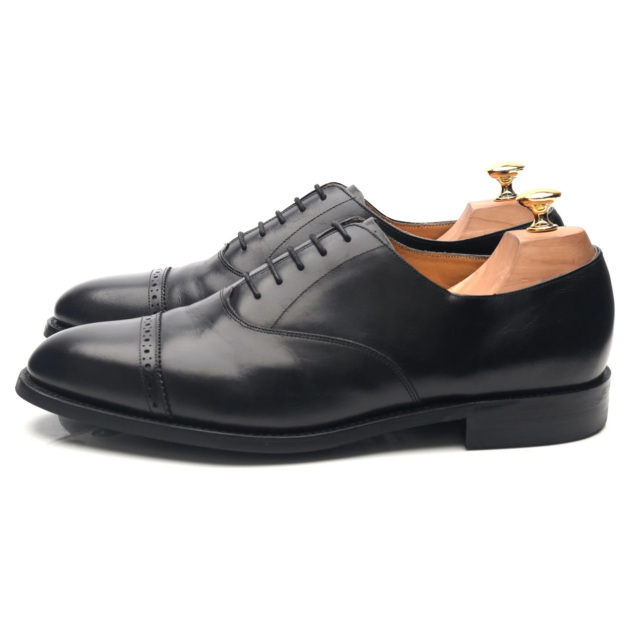 Black Leather Oxford UK 10 E - Image 2