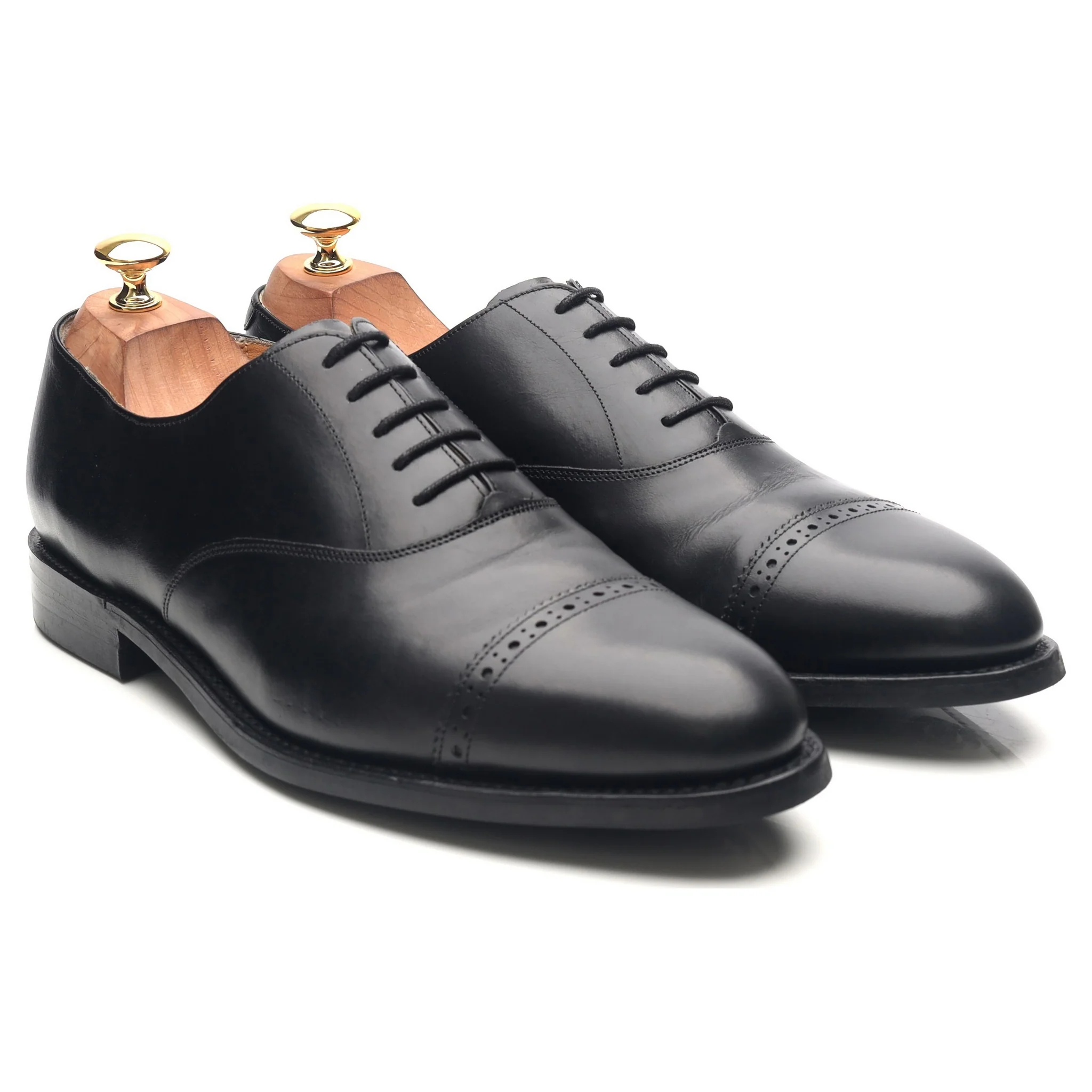Black Leather Oxford UK 10 E - Image 7