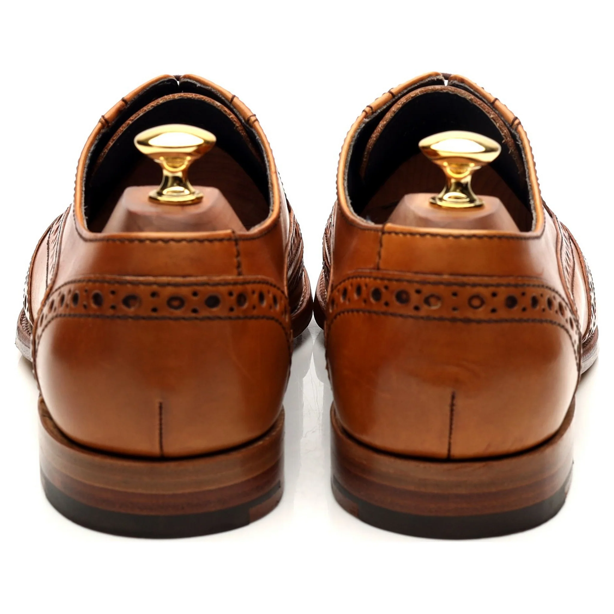 'Grant' Tan Brown Leather Brogues UK 9 F - Image 4