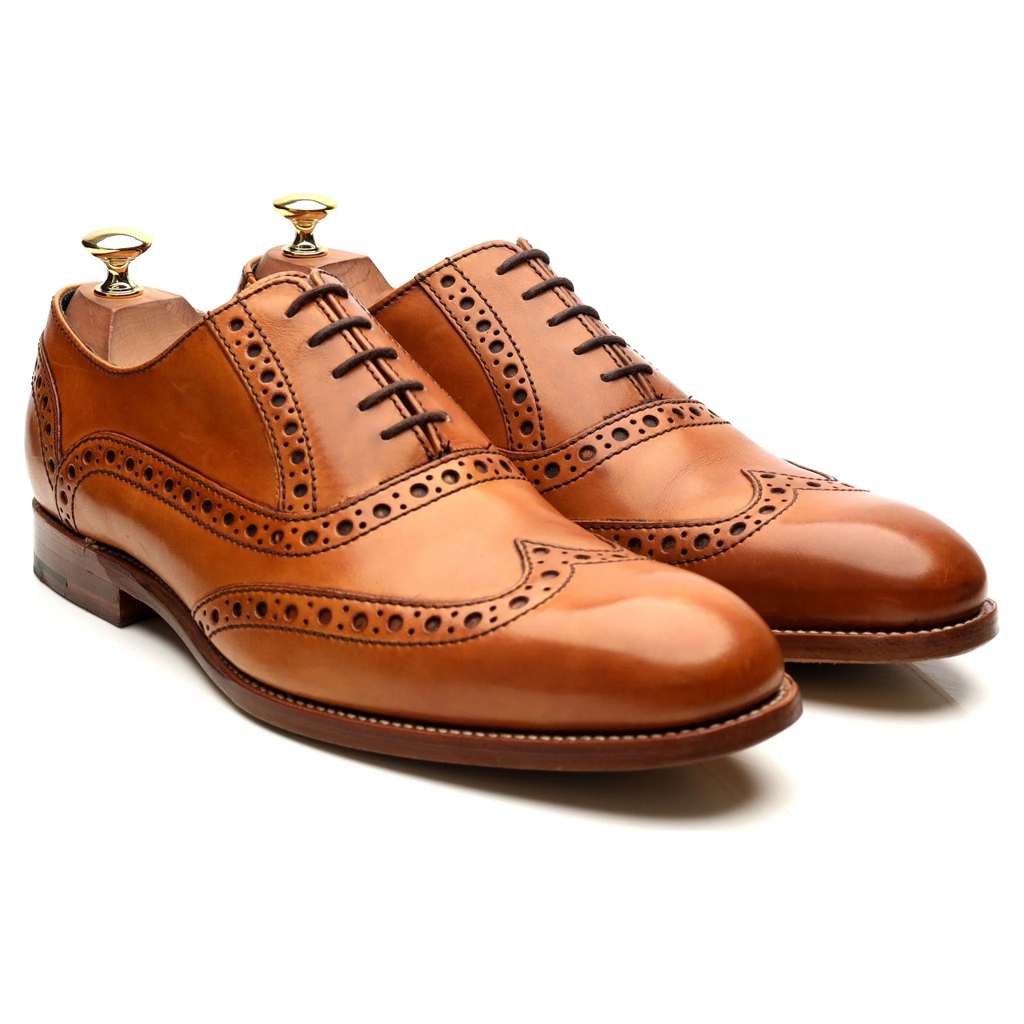'Grant' Tan Brown Leather Brogues UK 9 F - Image 7