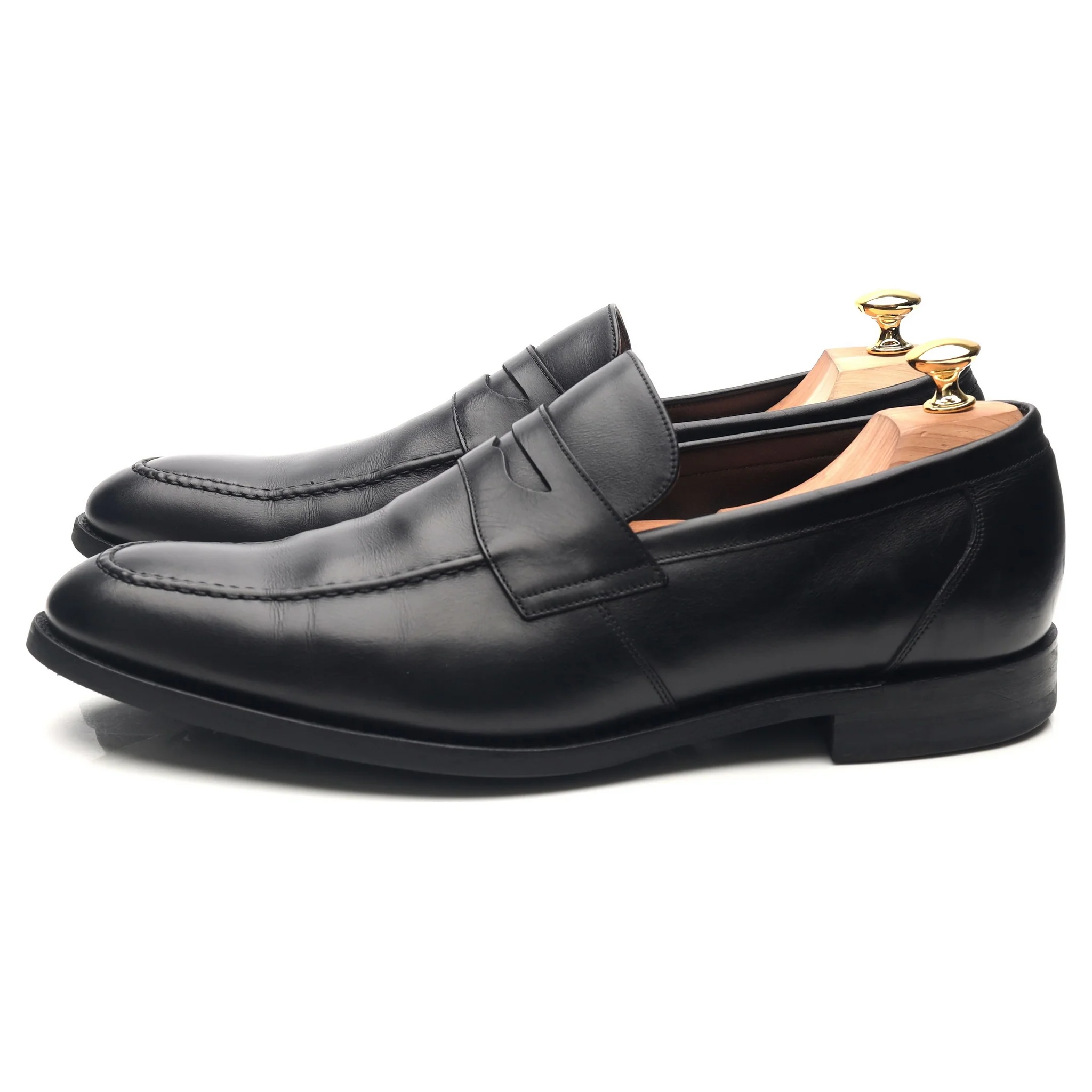 'Warner' Black Leather Loafers UK 11.5 F - Image 2