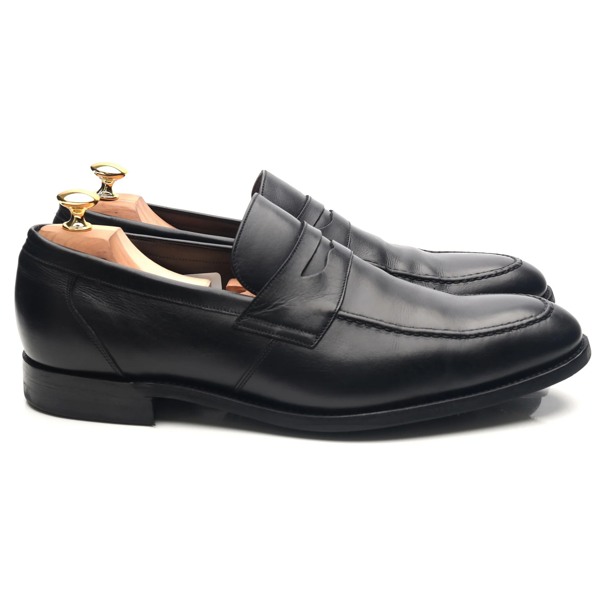 'Warner' Black Leather Loafers UK 11.5 F - Image 6