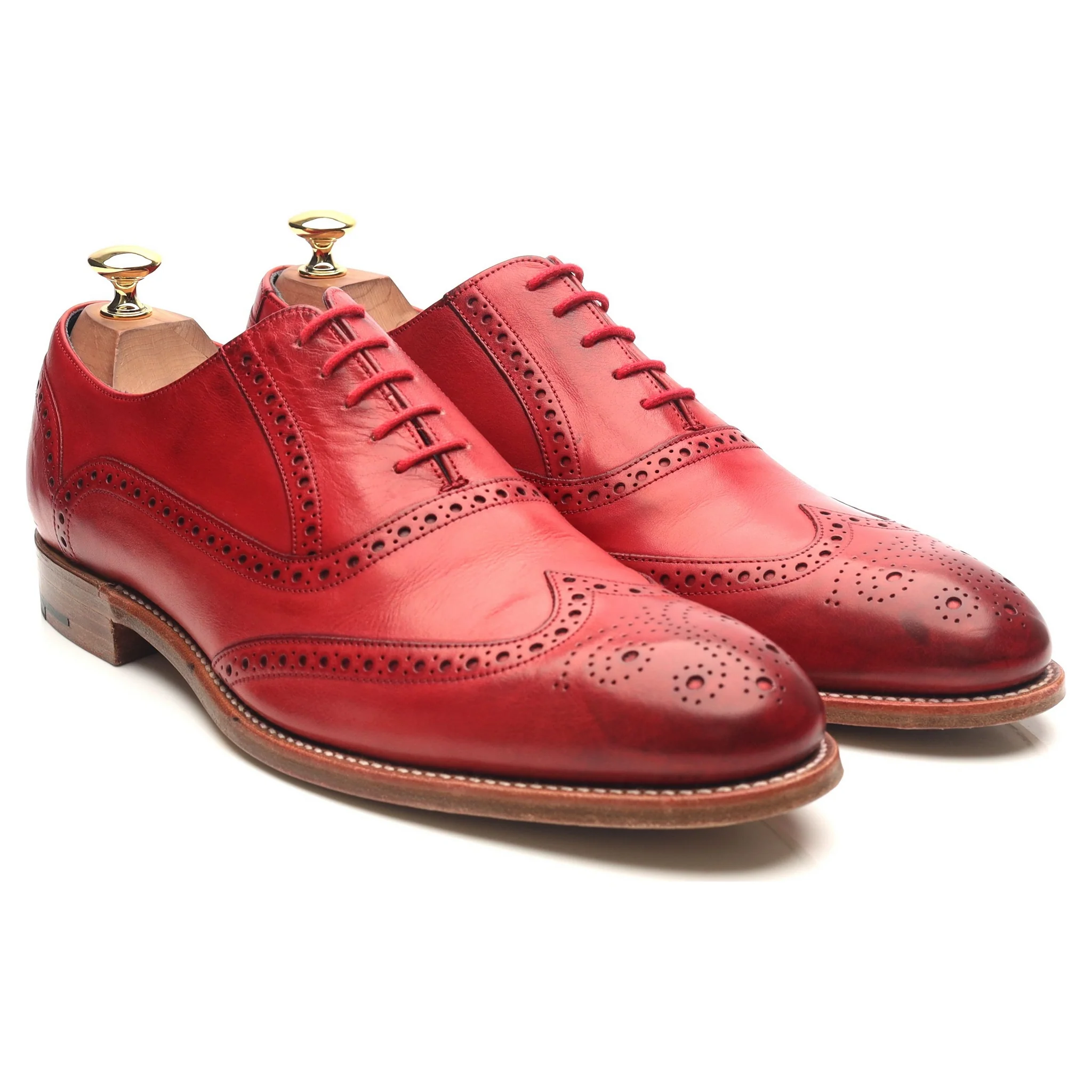 'Valiant' Red Leather Brogues UK 9 F - Image 7