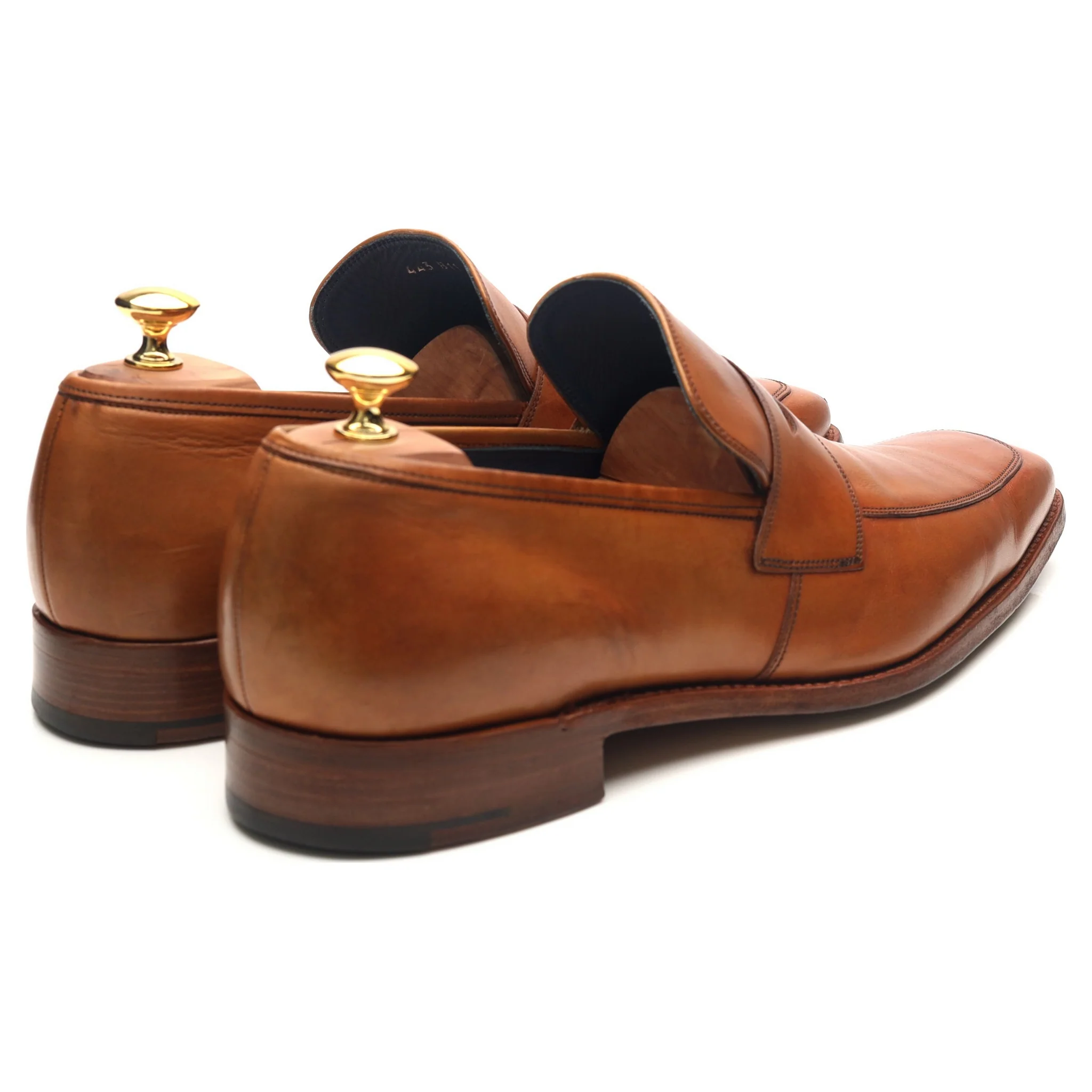 Tan Brown Leather Loafers UK 11 F - Image 5