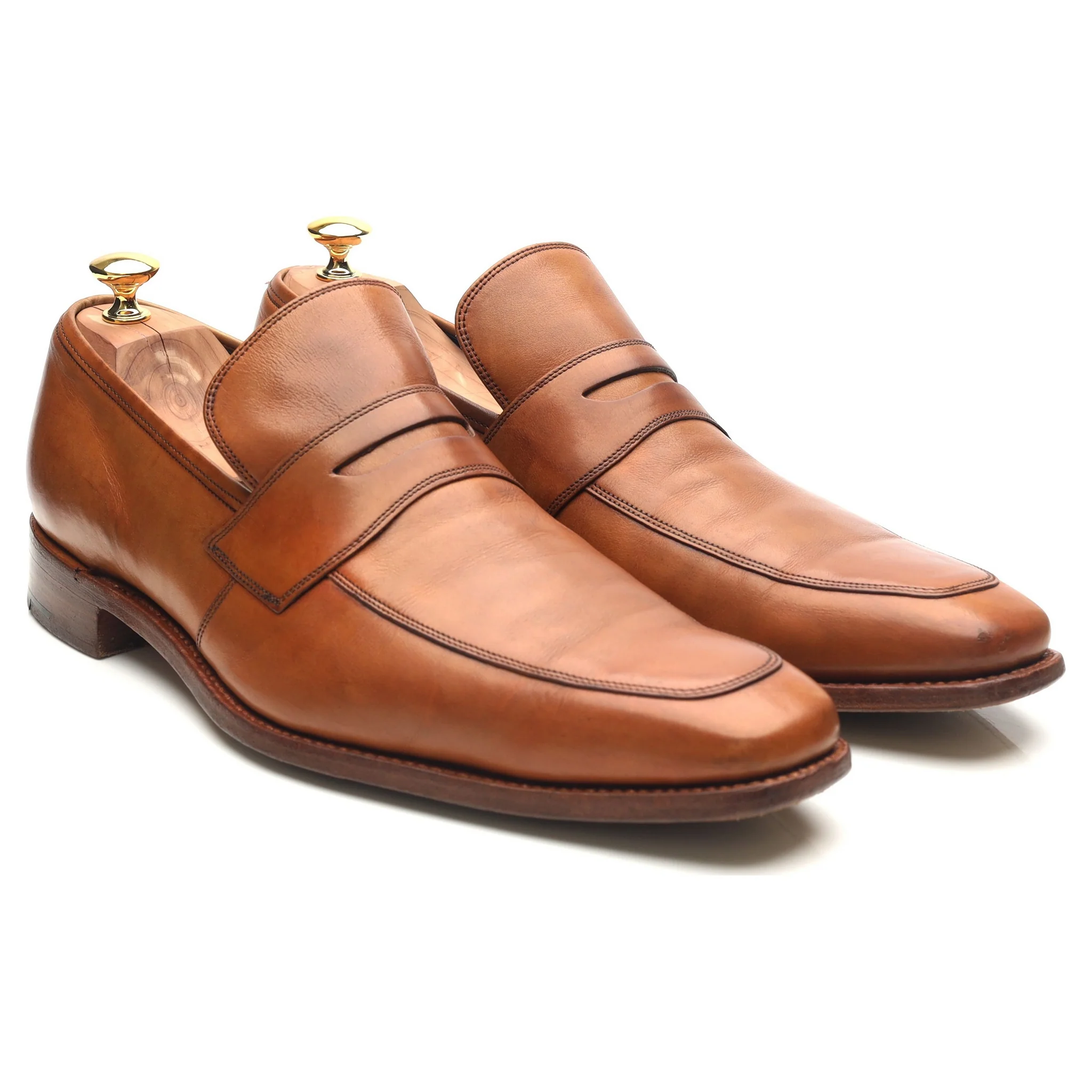 Tan Brown Leather Loafers UK 11 F - Image 7