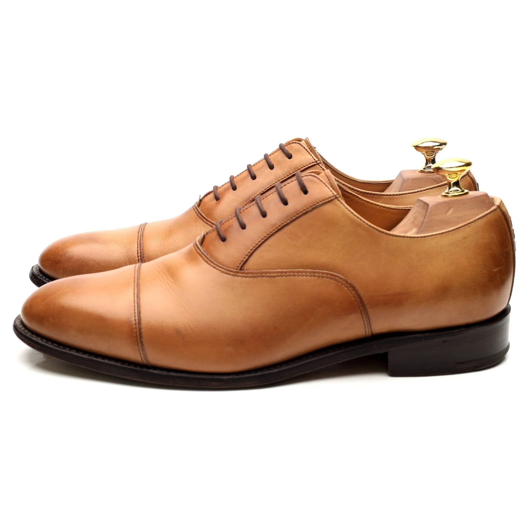 Tan Brown Leather Oxford UK 8 G - Image 2