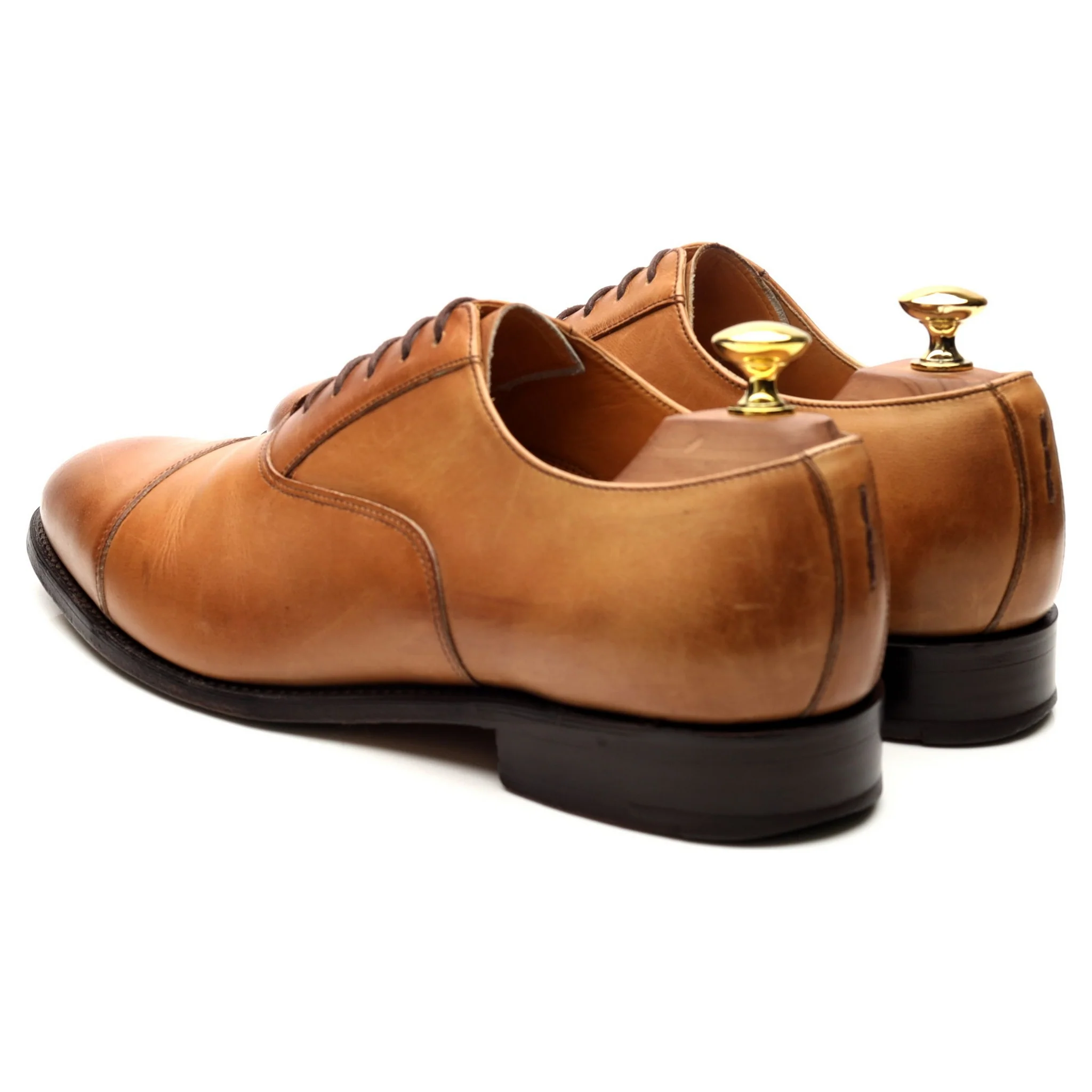 Tan Brown Leather Oxford UK 8 G - Image 3