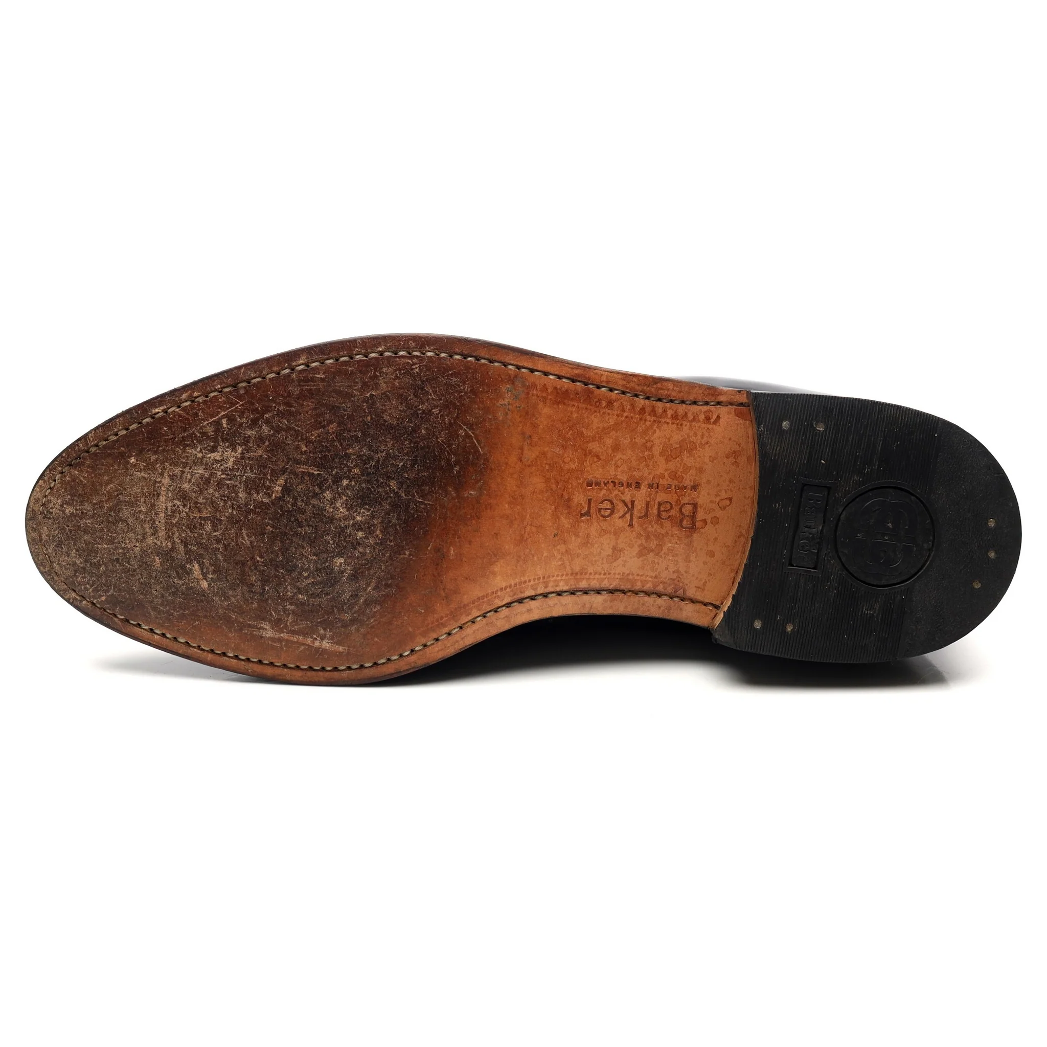 'Clive' Black Leather Wing Cap Tassel Loafers UK 10.5 F - Image 10