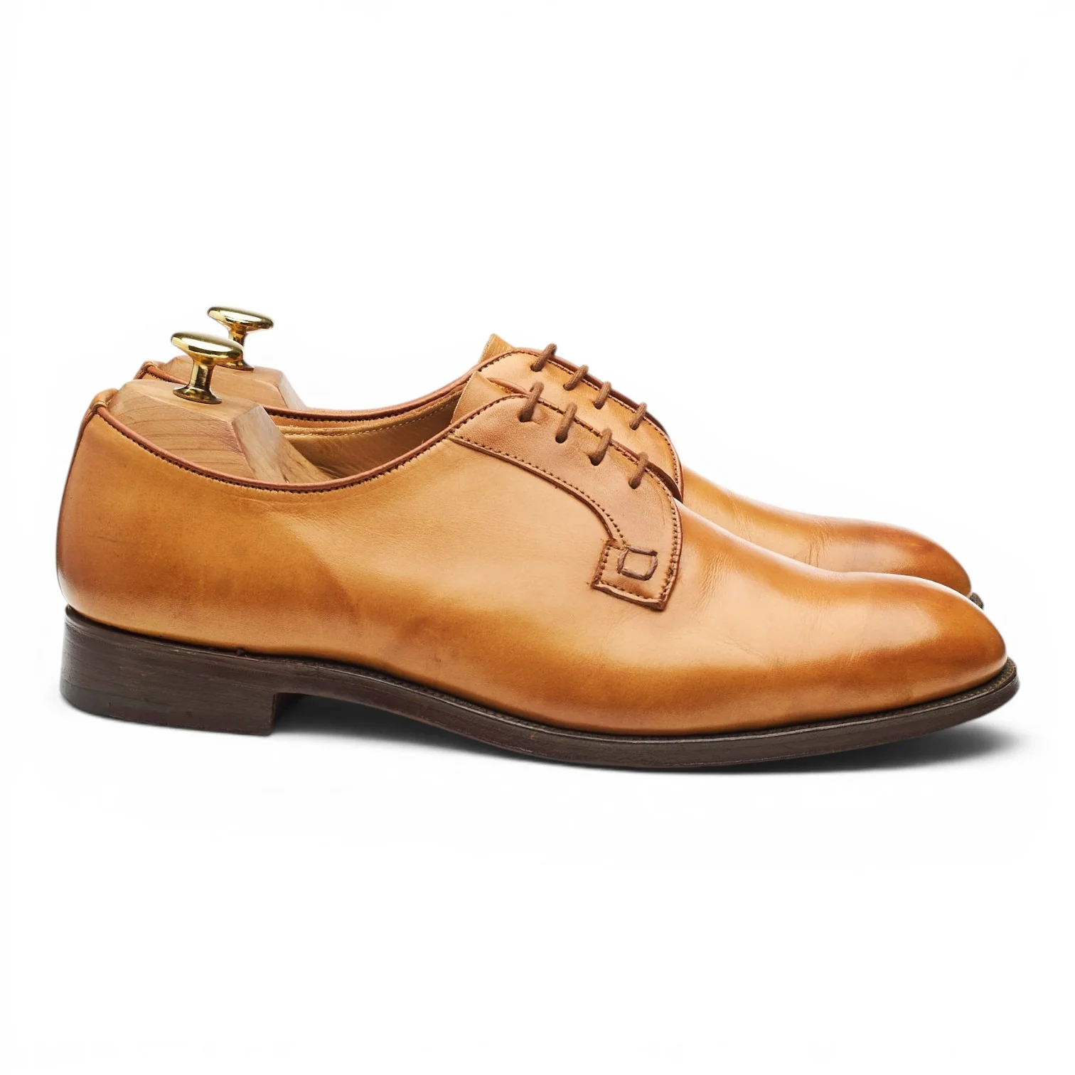 'Barnes' Tan Brown Leather Derby UK 8.5