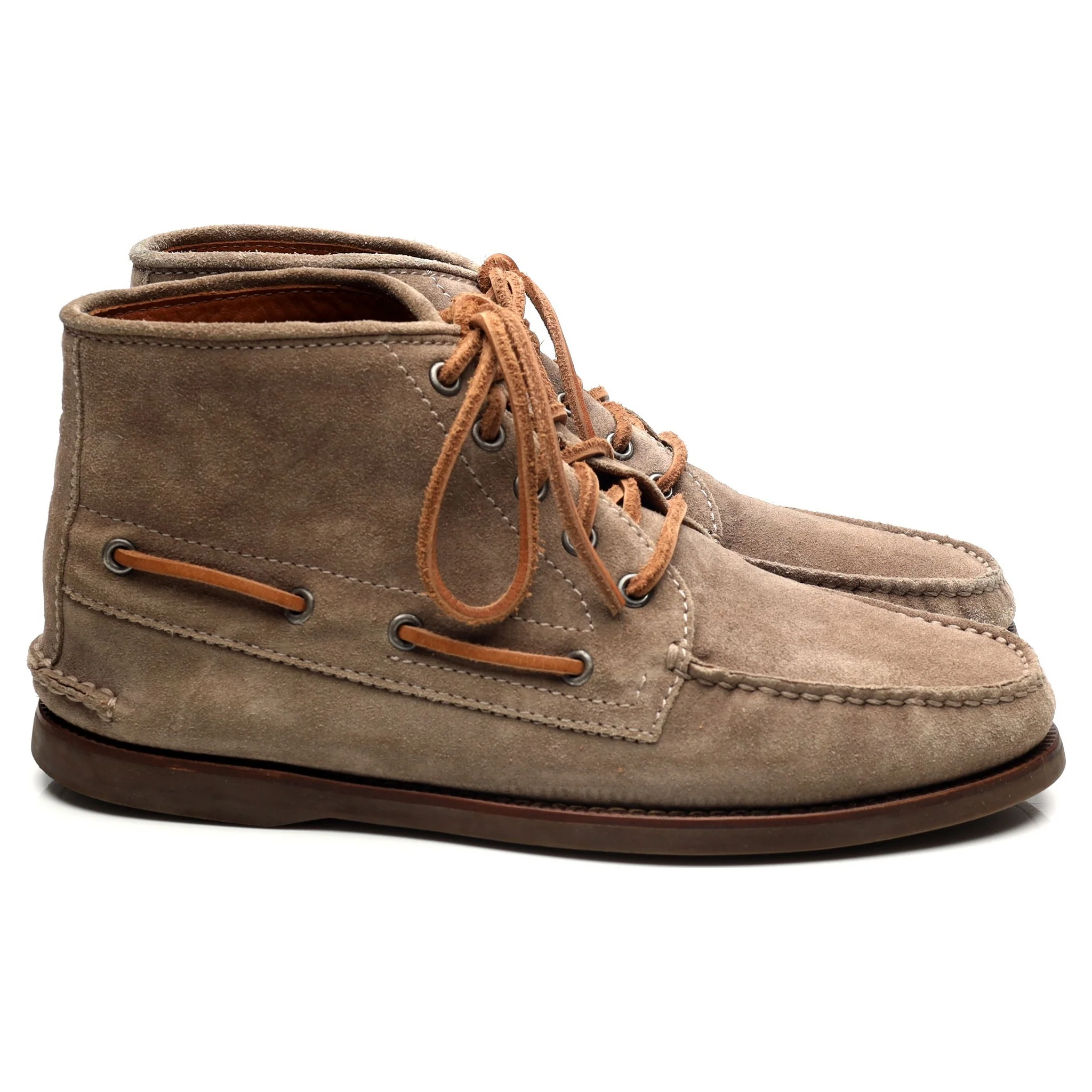 Beige Suede Moccasin Boots UK 7 EU 41 - Image 6