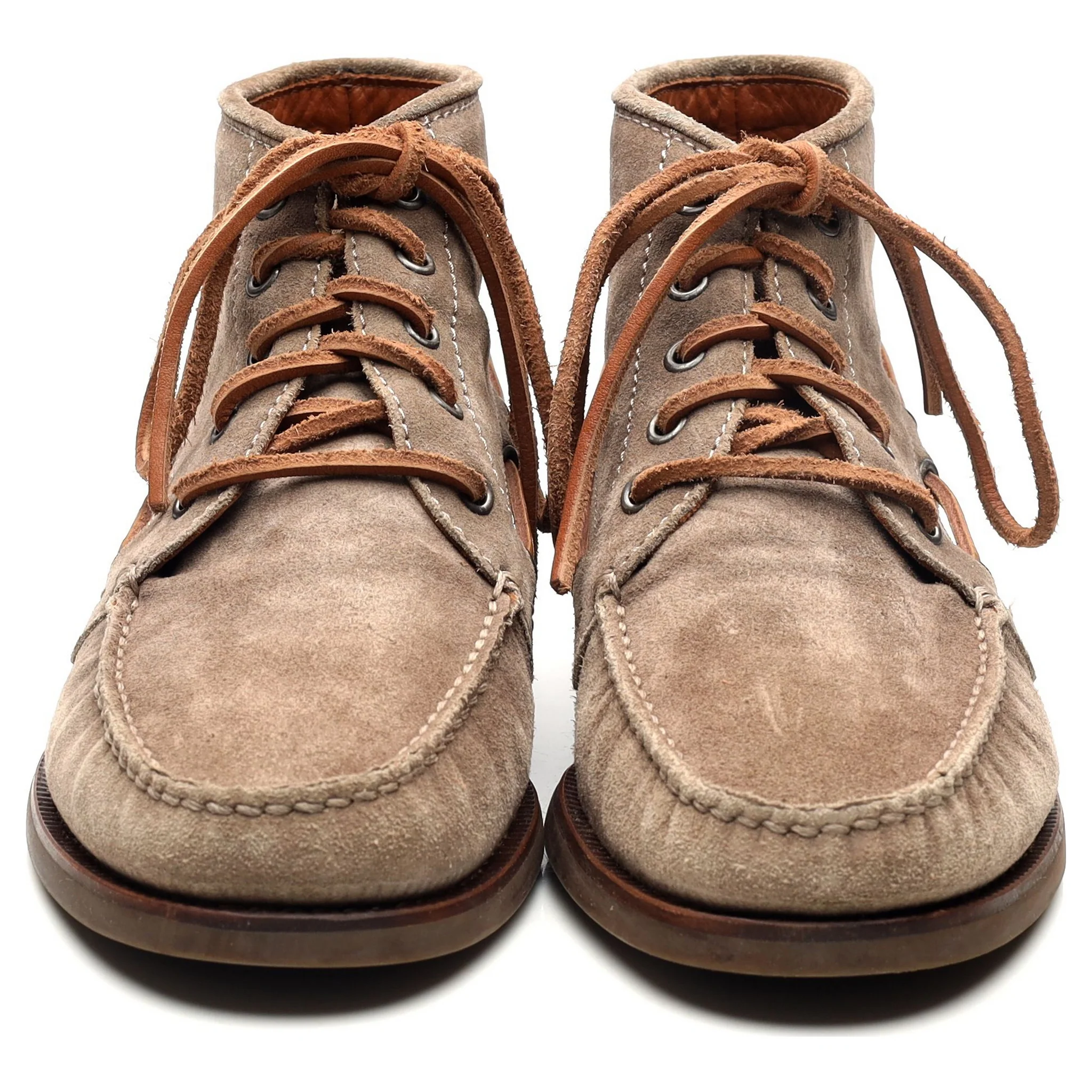 Beige Suede Moccasin Boots UK 7 EU 41 - Image 8