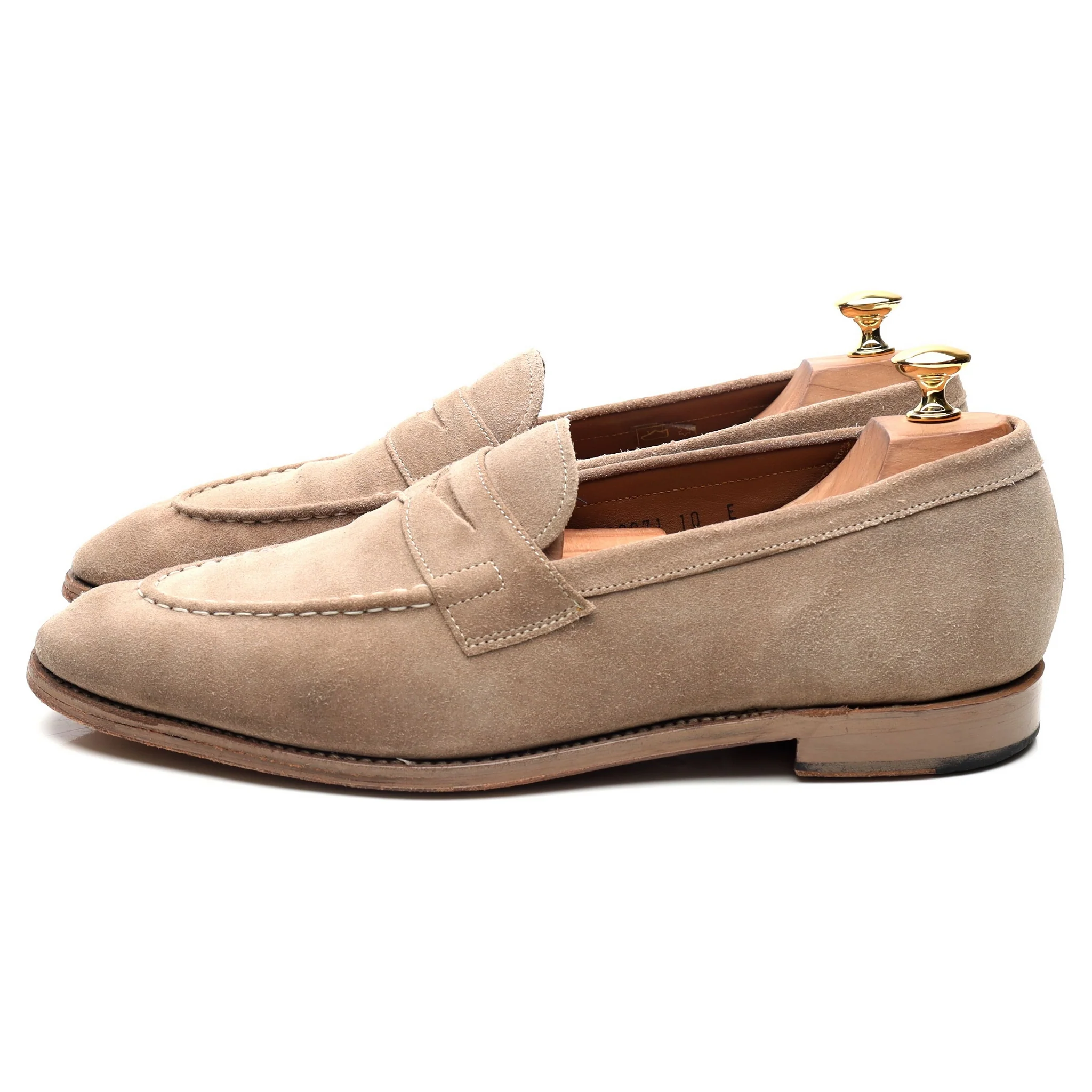 'Lloyd' Beige Suede Loafers UK 10 E - Image 2