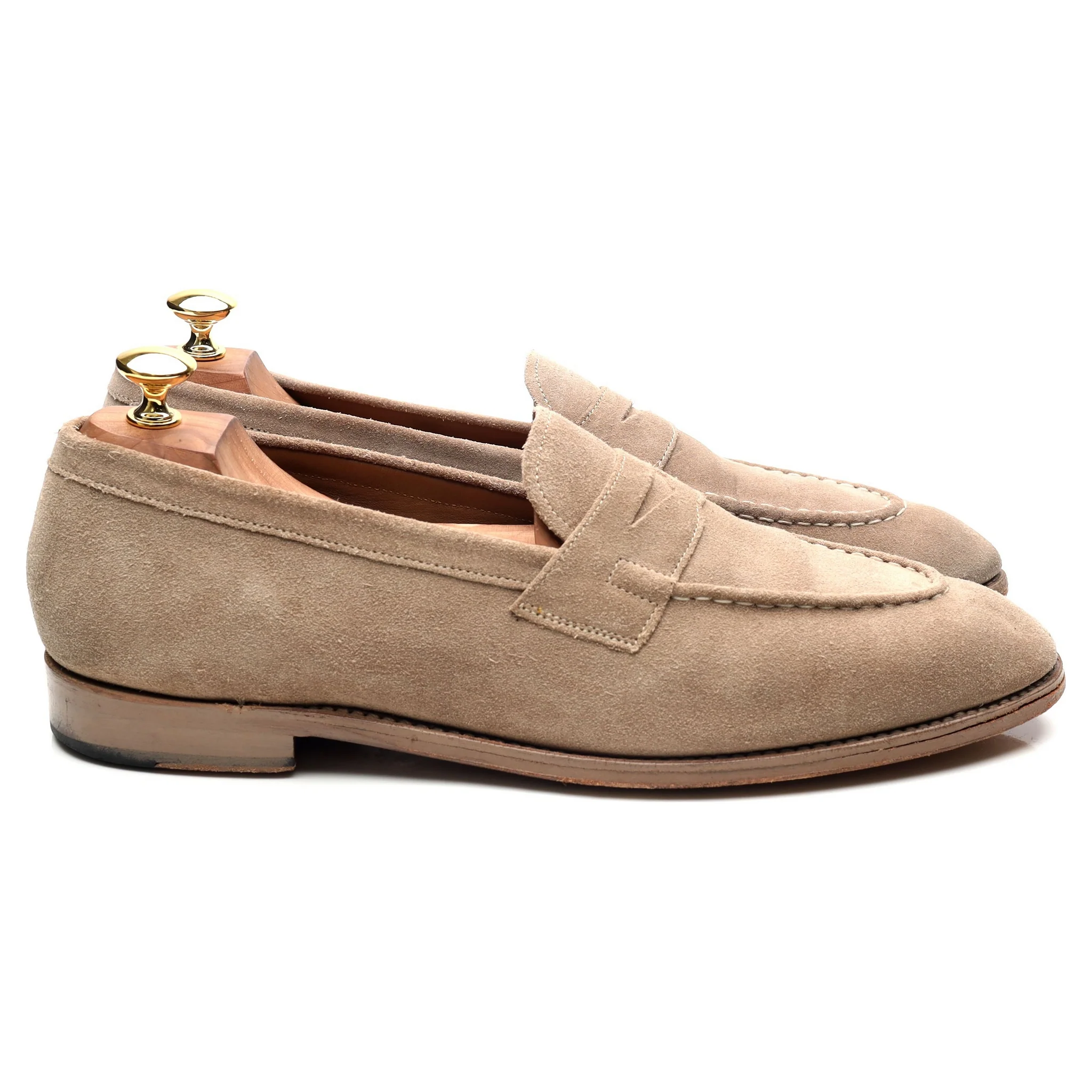 'Lloyd' Beige Suede Loafers UK 10 E - Image 6