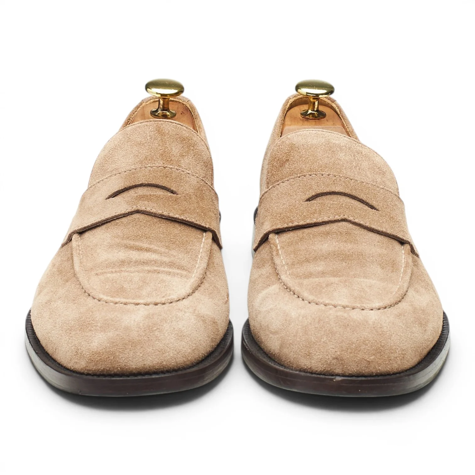 Beige Suede Loafers UK 8 EU 42 - Image 2