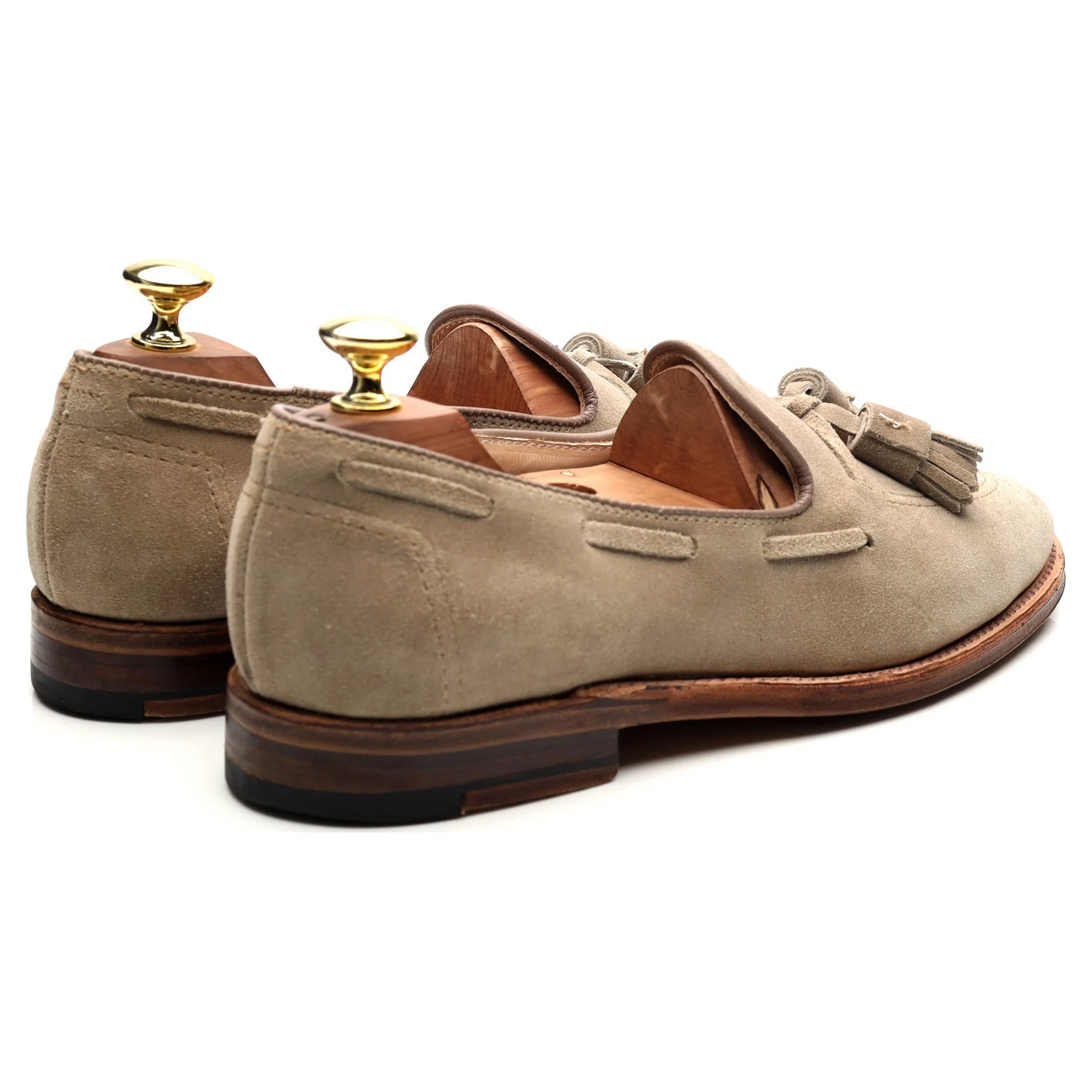'D1121' Beige Suede Tassel Loafers UK 7 US 7.5 D - Image 5