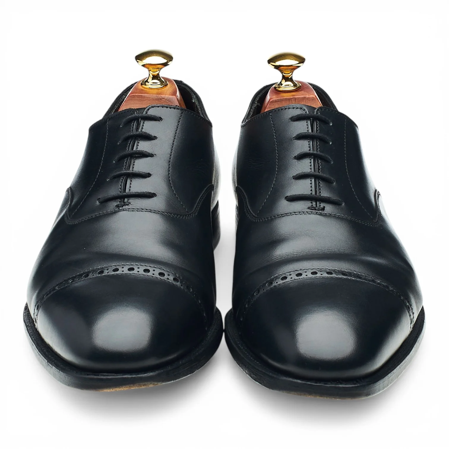 'Belgrave' Black Leather Oxford Brogues UK 9 E - Image 2