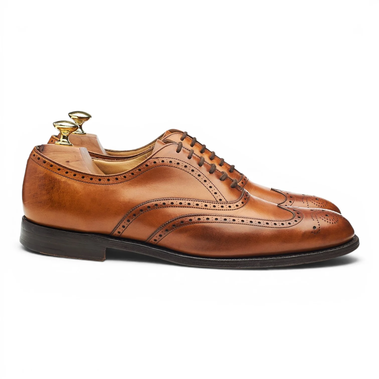 'Berlin' Tan Brown Leather Oxford Brogues UK 7 F