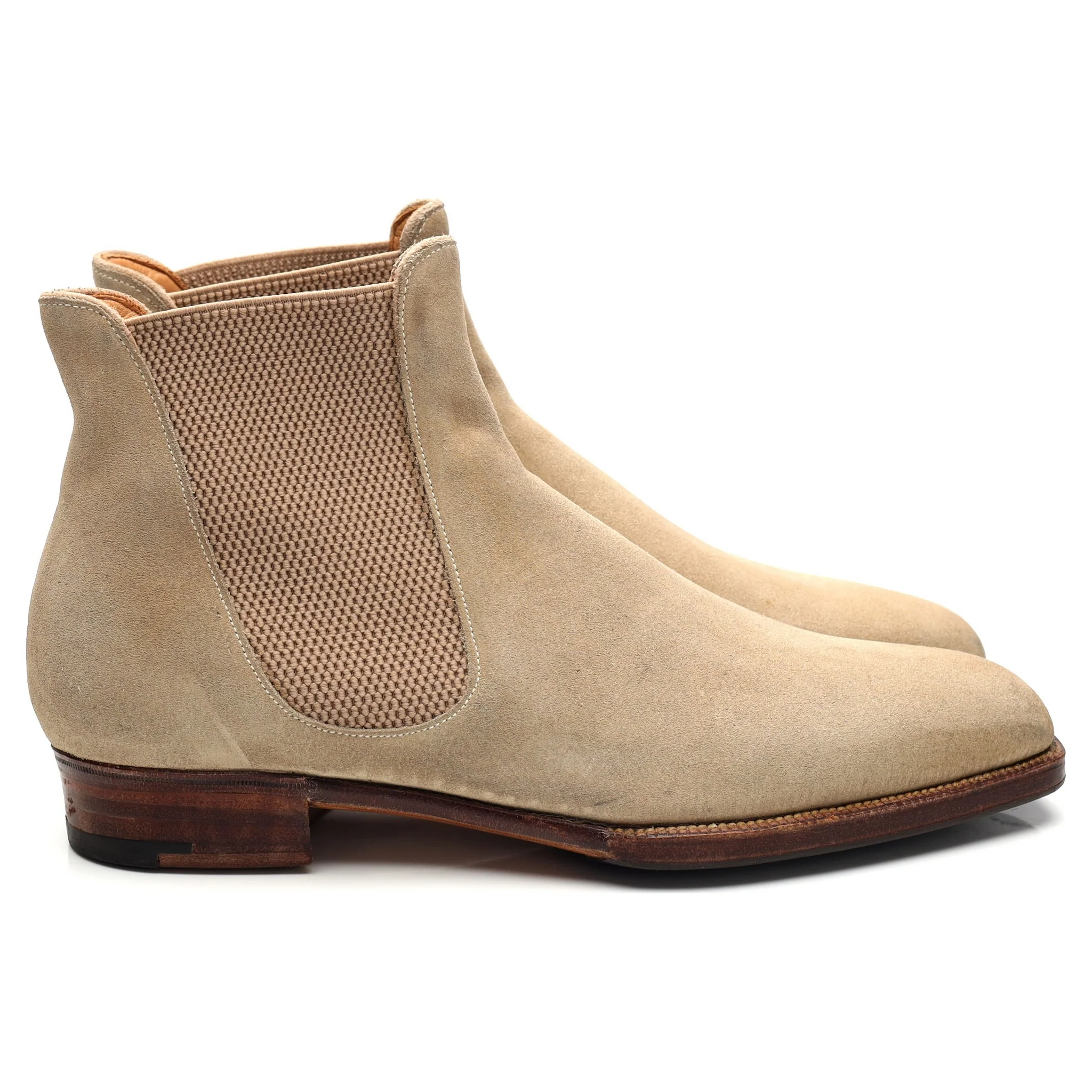 Bespoke Beige Suede Chelsea Boots UK 6 / UK 6.5 E