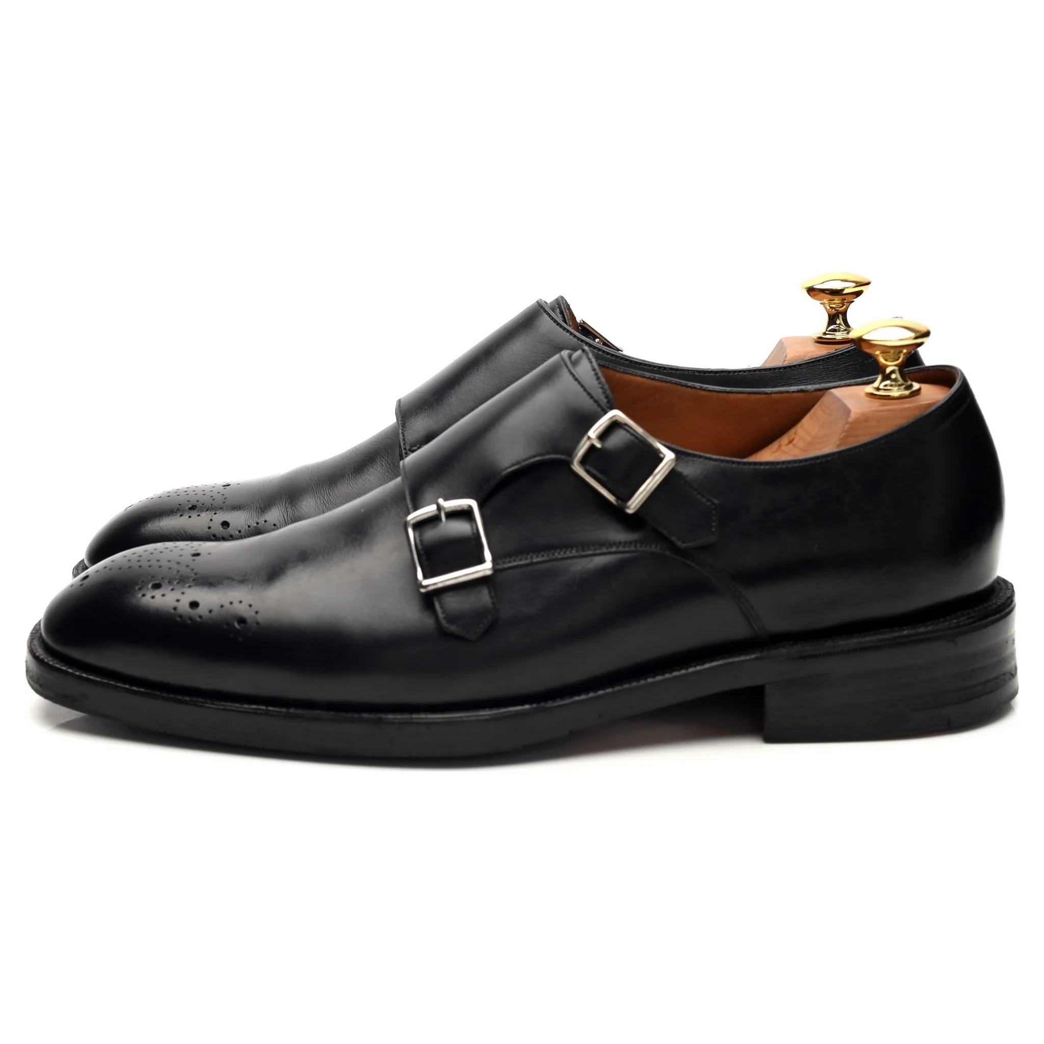 Bespoke Black Leather Double Monk Strap UK 6 / UK 6.5 E - Image 3
