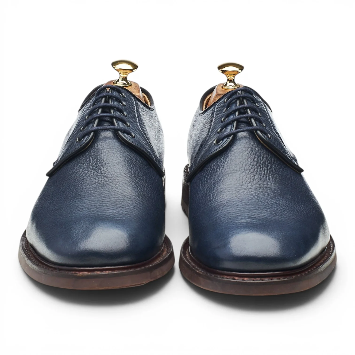 'Bestone' Navy Blue Grain Leather Derby UK 11 G - Image 2