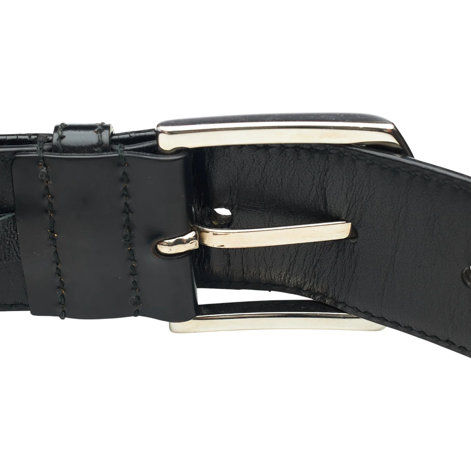 Black Leather Belt 32" - Image 6