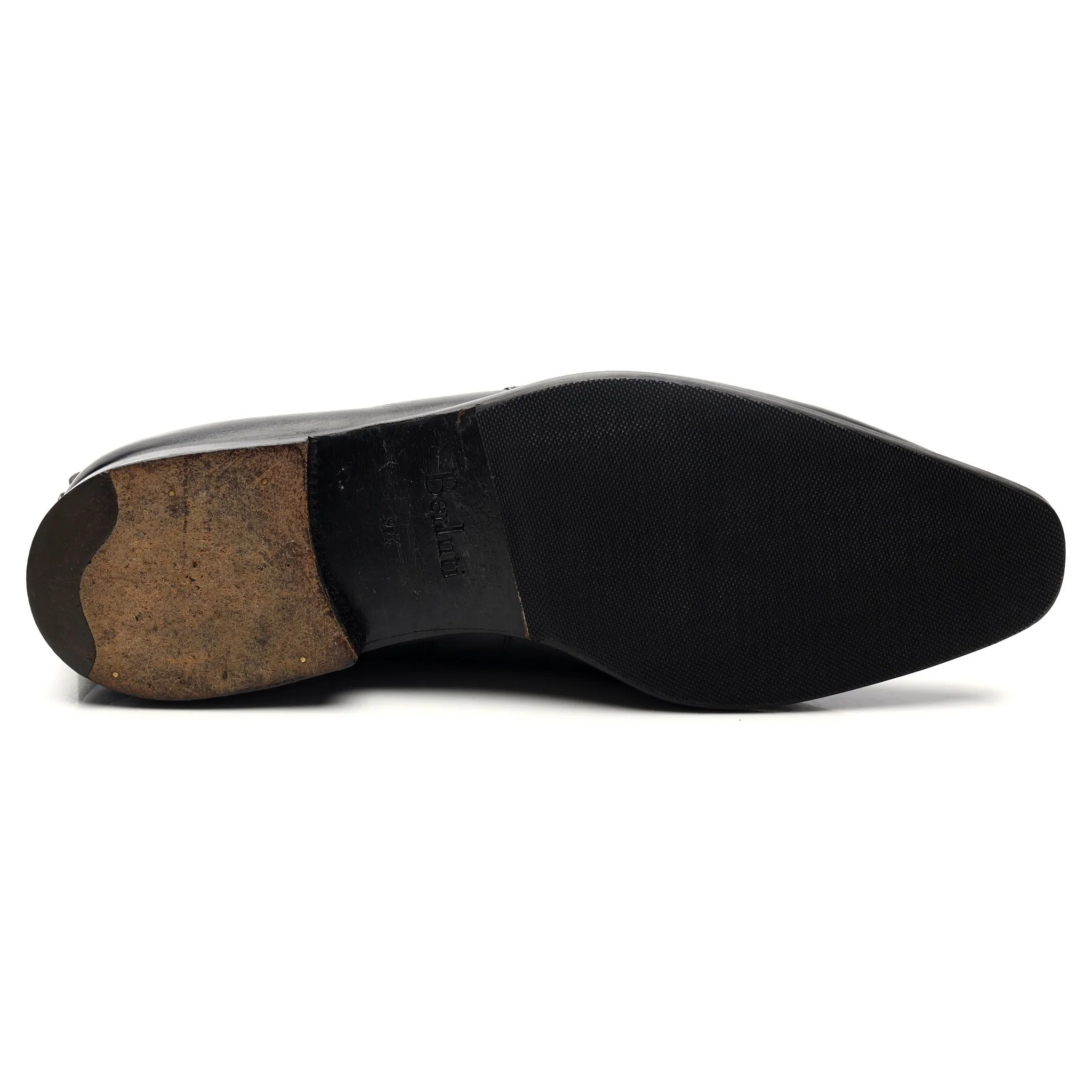 Black Leather Low Chelsea Boots UK 9.5 - Image 11