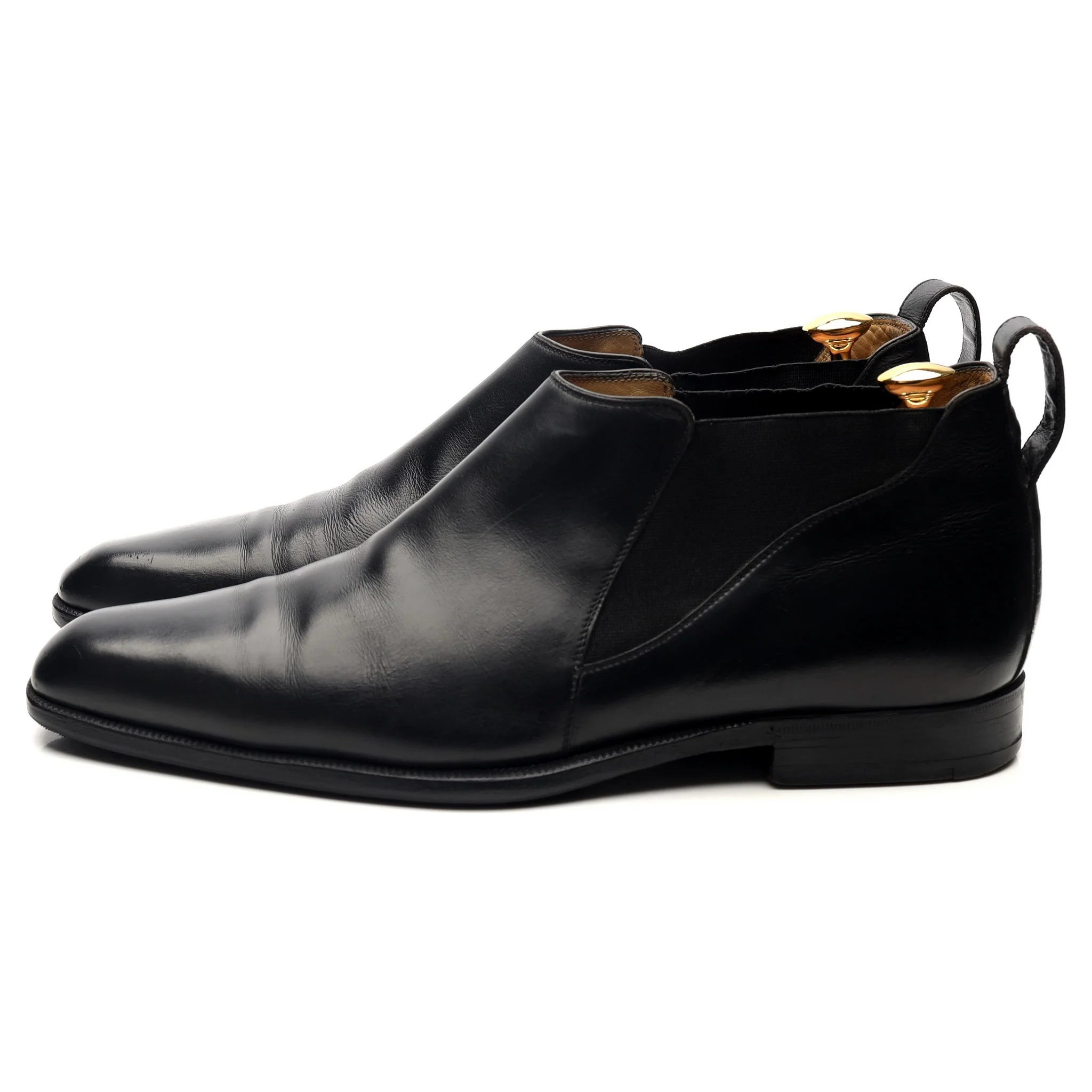 Black Leather Low Chelsea Boots UK 9.5 - Image 2